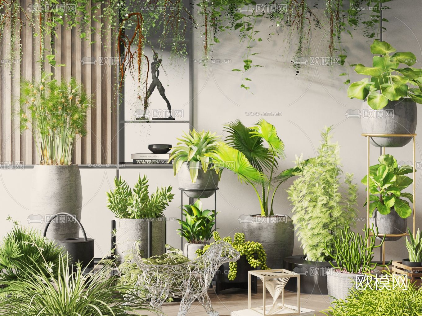 现代绿植盆栽3d模型下载_ID12141862_3dmax免费模型-欧模网