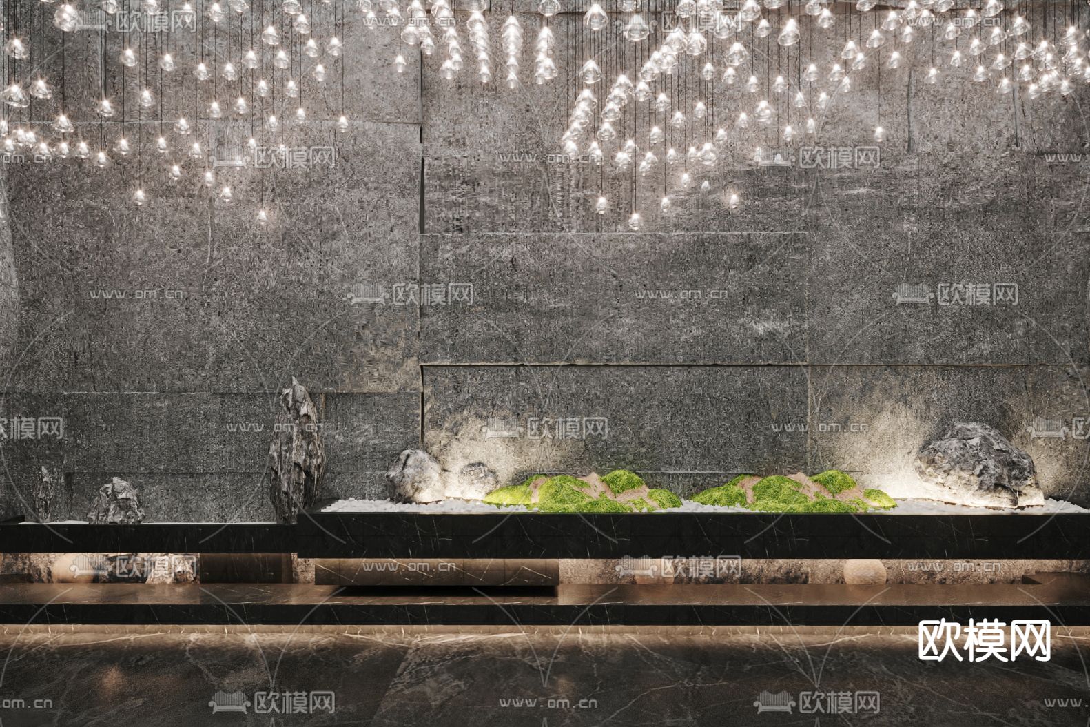 现代苔藓植物造景3d模型下载