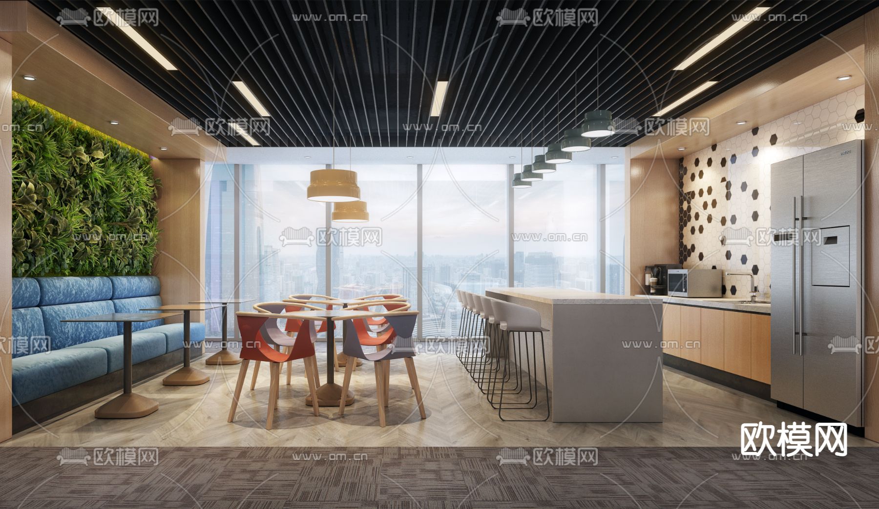 现代茶水间 休息区3d模型