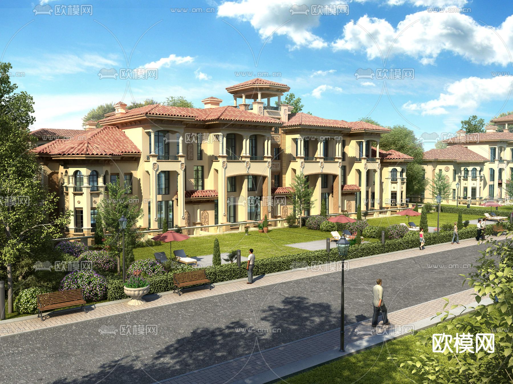 现代别墅建筑外观psd下载