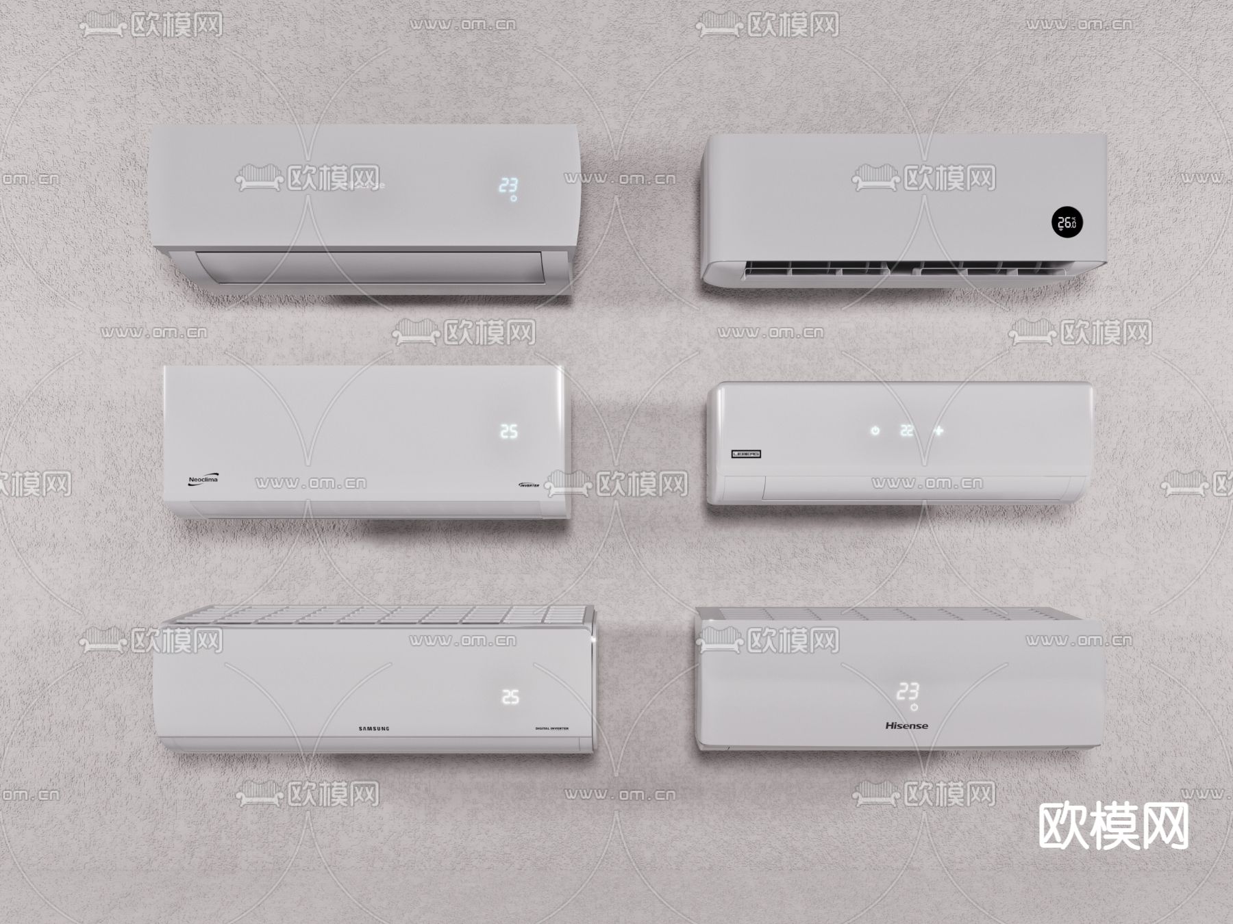 挂壁空调 挂机3d模型下载