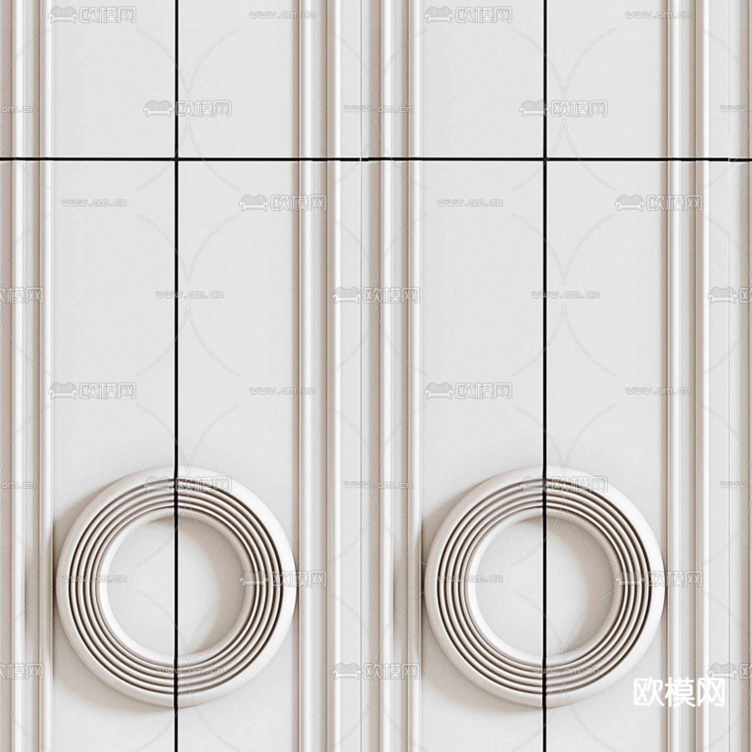 简欧护墙板3d模型下载（渲染图3）