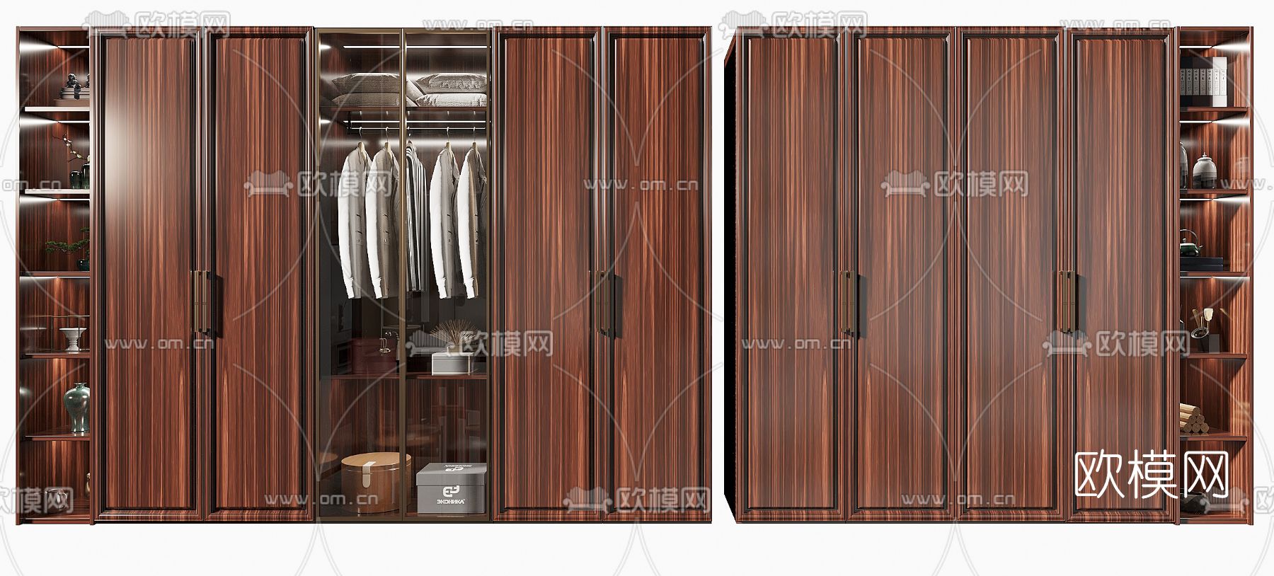 中式衣柜3d模型下载