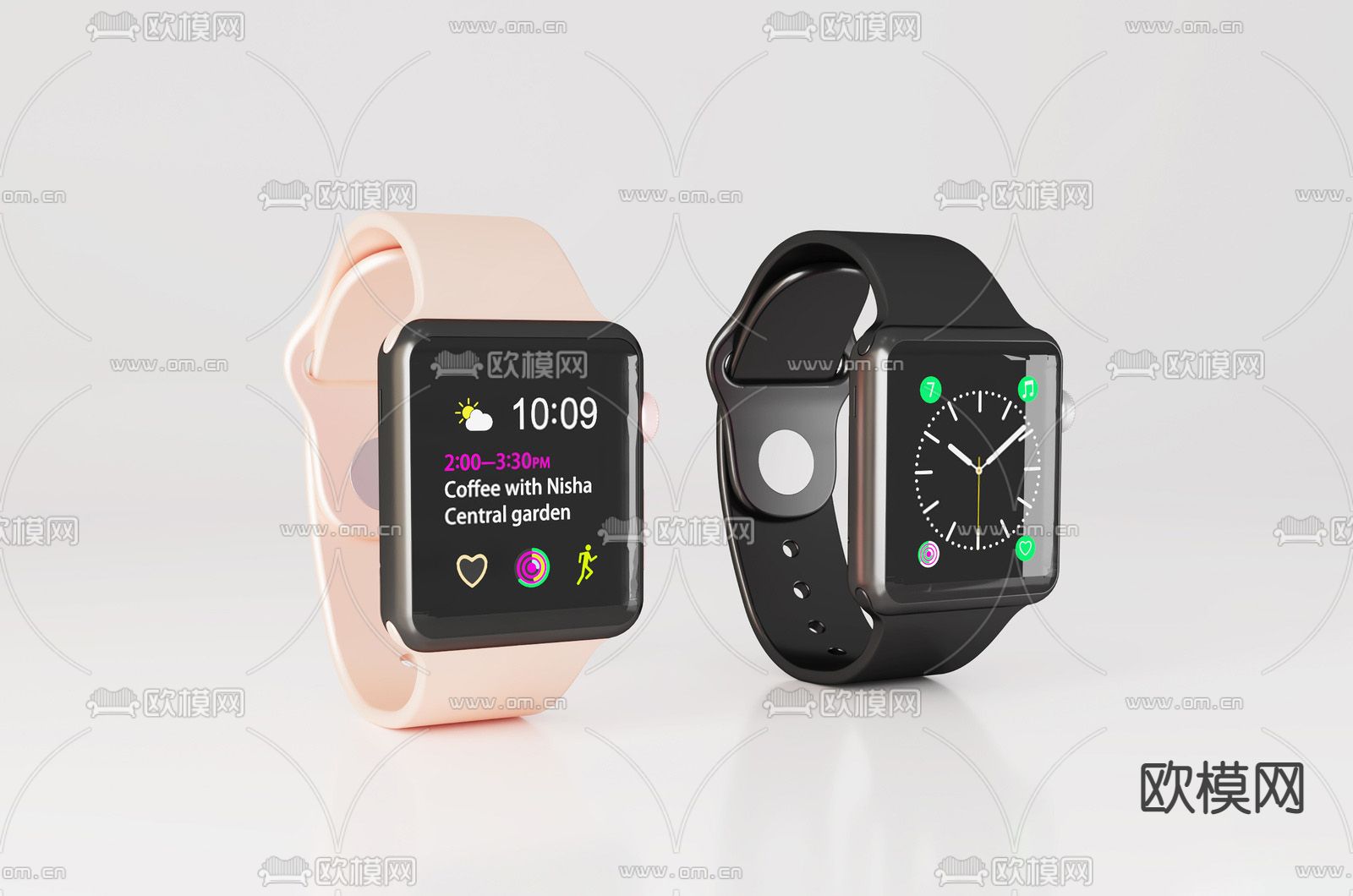 现代智能手表 运动手表su模型下载（渲染图1）