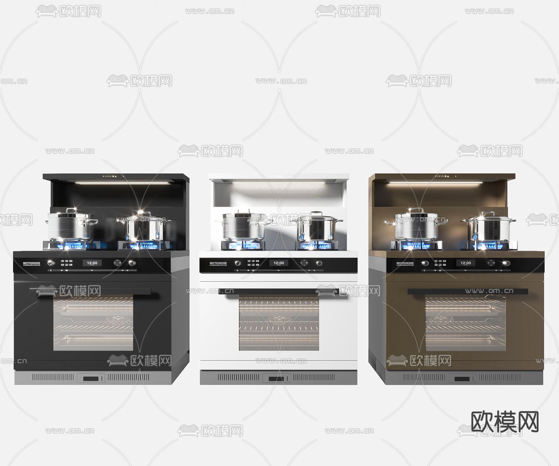 现代集成灶 燃气灶3d模型