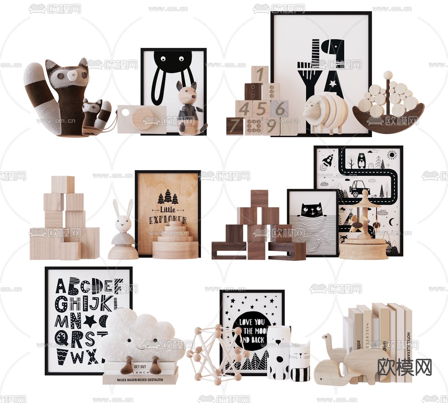 现代儿童玩具摆件3d模型下载