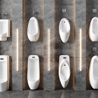  现代小便斗小便器su模型 