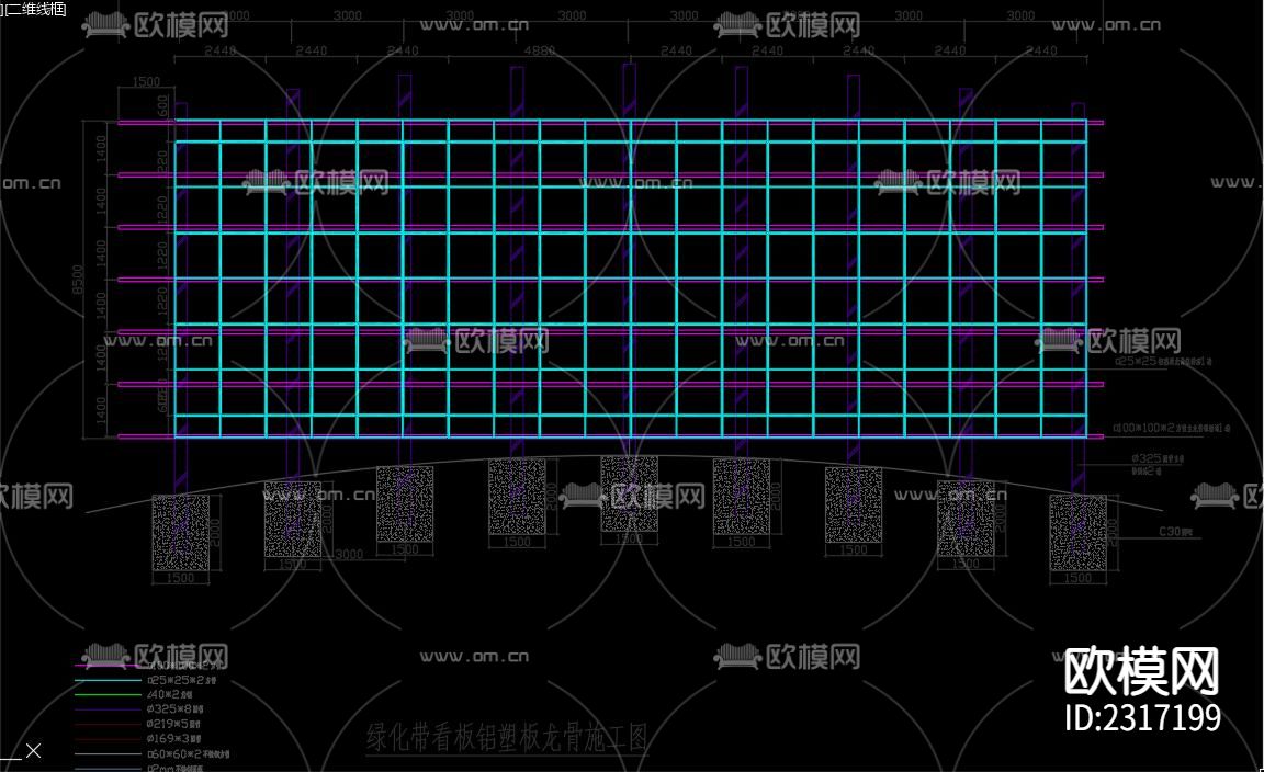 户外广告牌CAD图库下载（渲染图3）