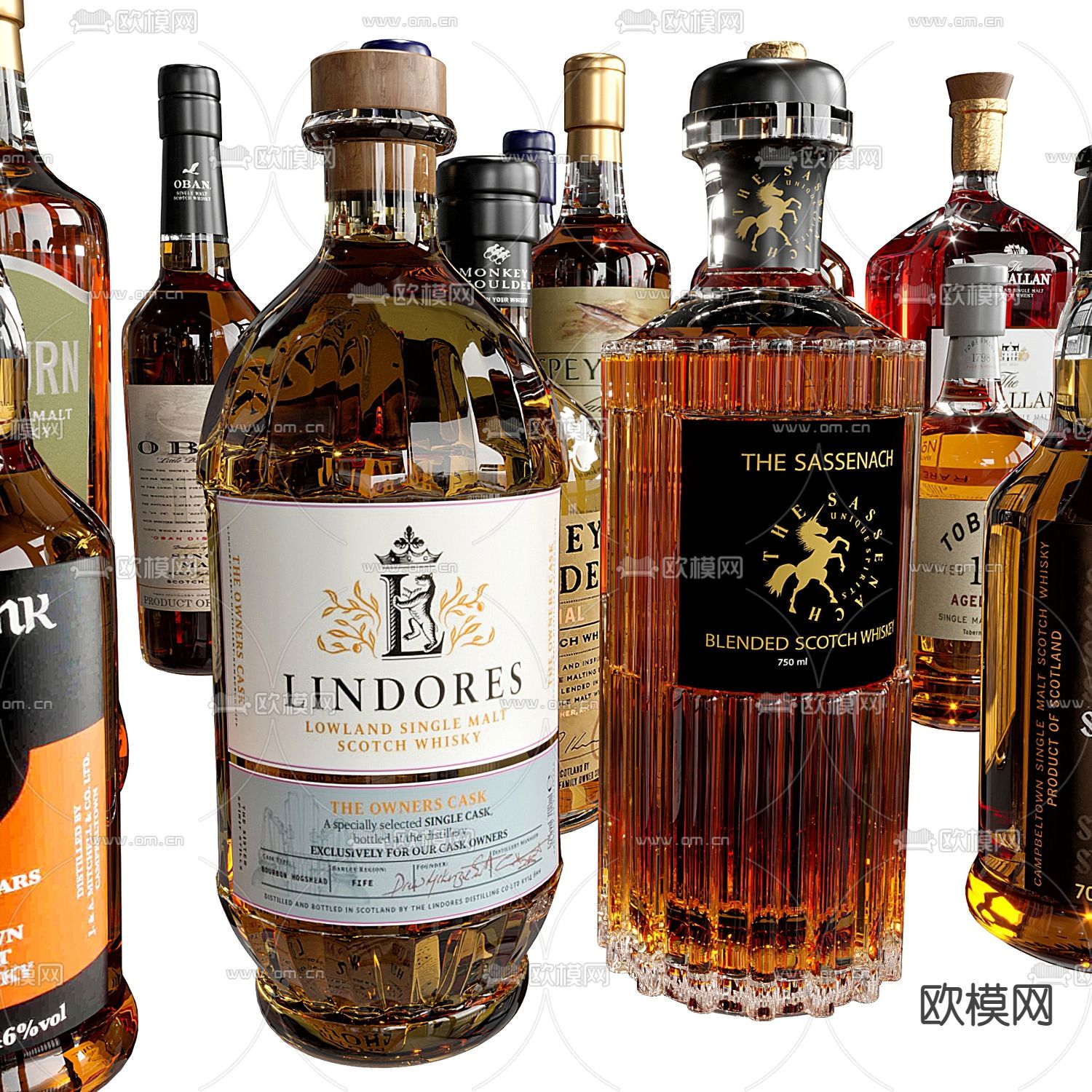 酒瓶 红酒 洋酒3d模型下载（渲染图2）