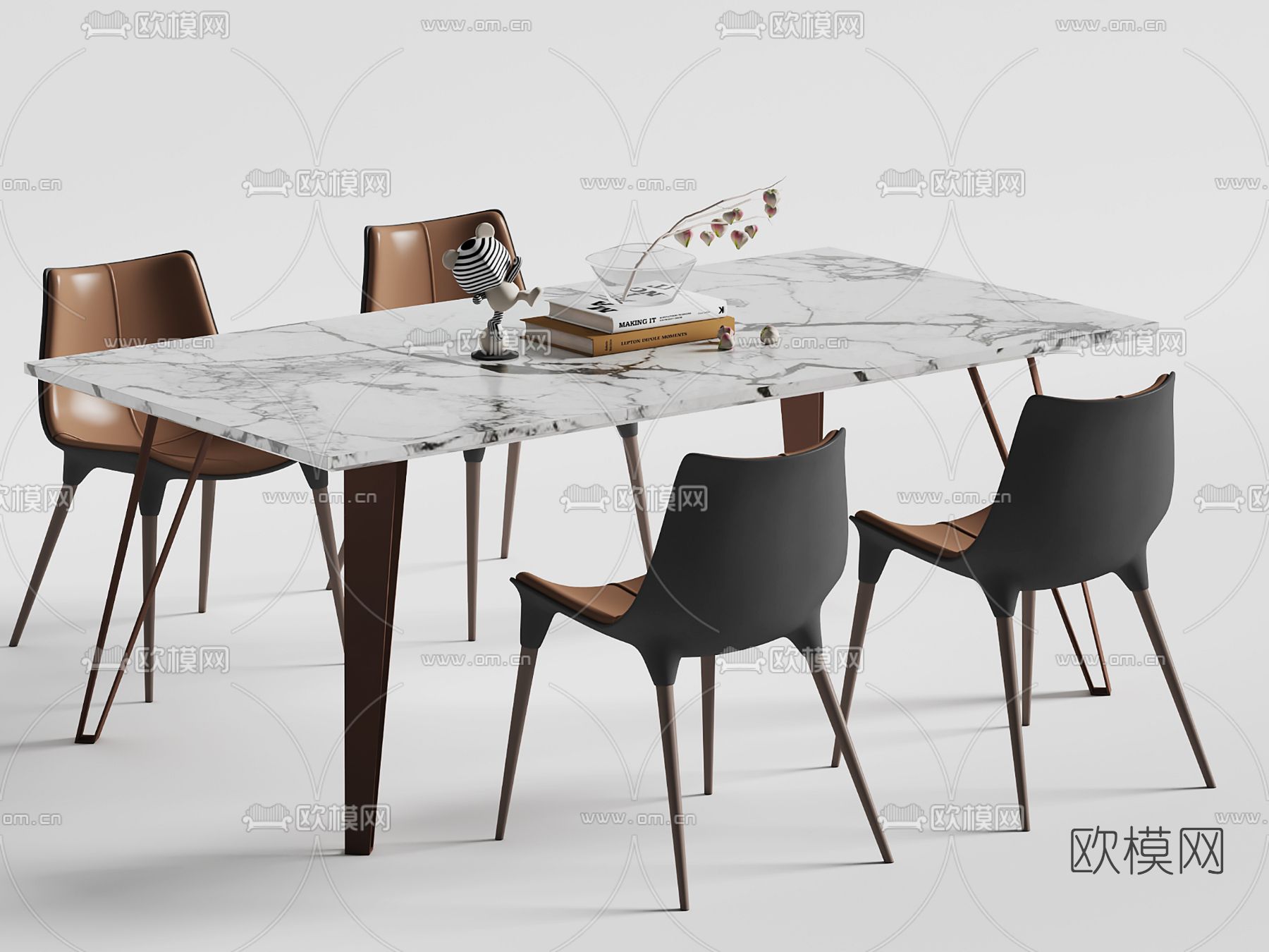 现代餐桌椅3d模型下载