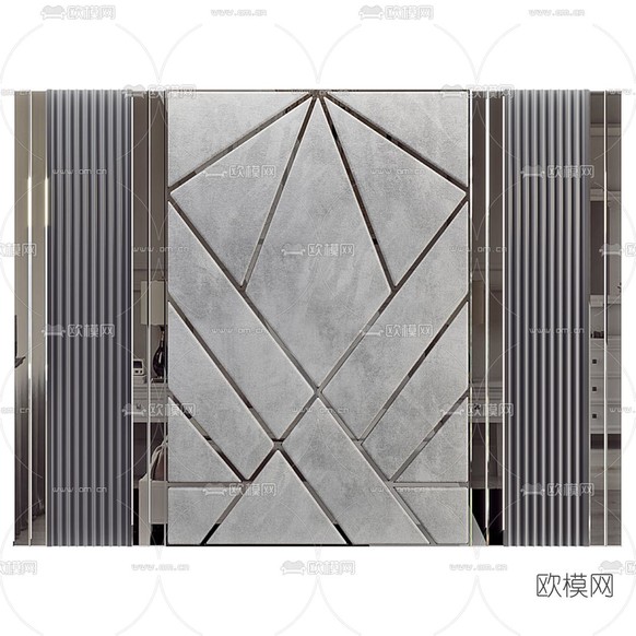 现代背景墙3d模型下载