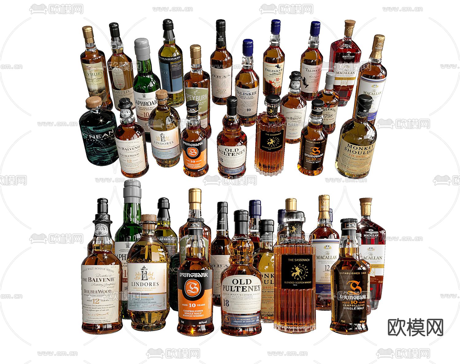 酒瓶 红酒 洋酒3d模型下载（渲染图1）