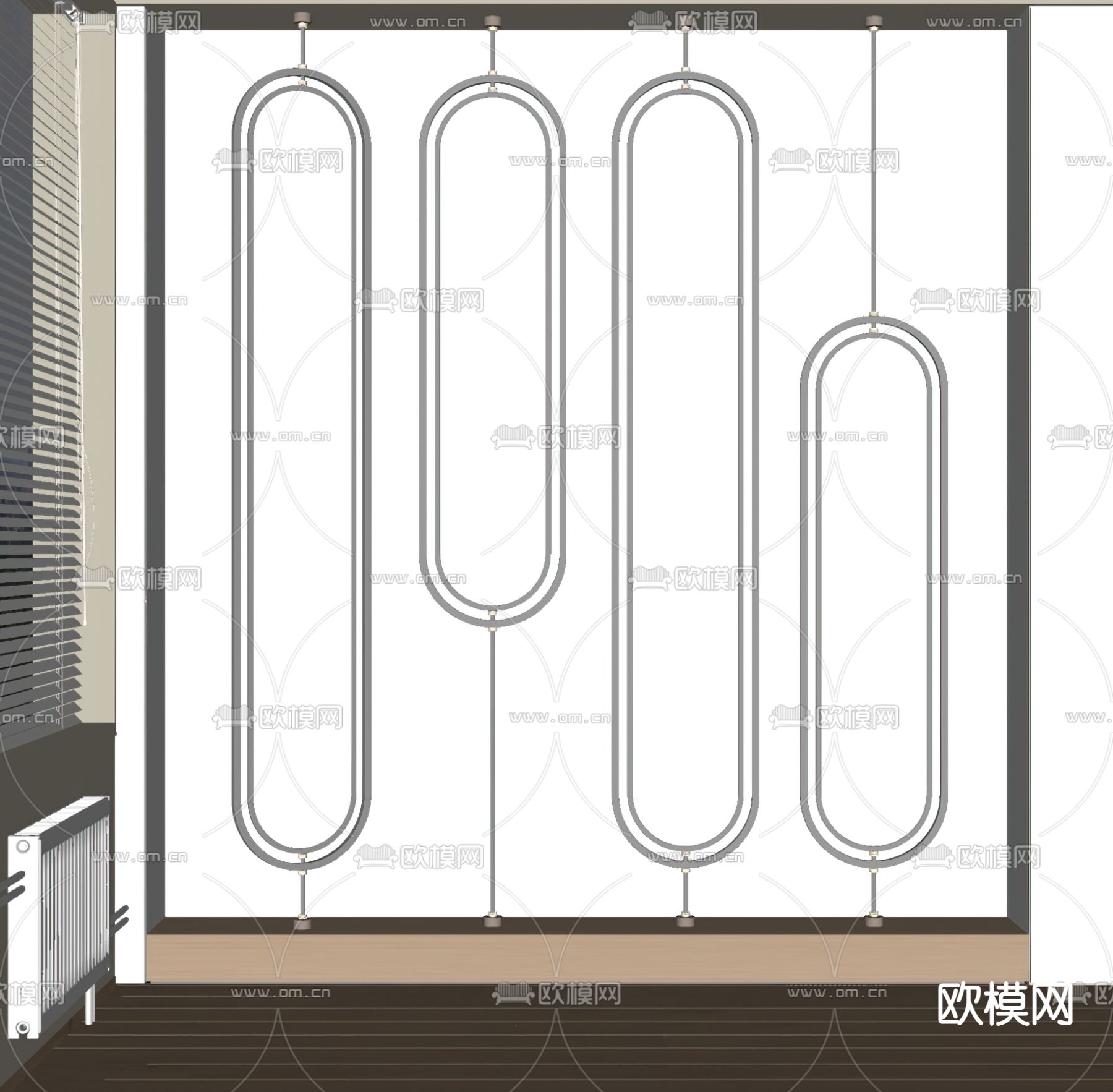 现代镜子su模型下载（渲染图2）