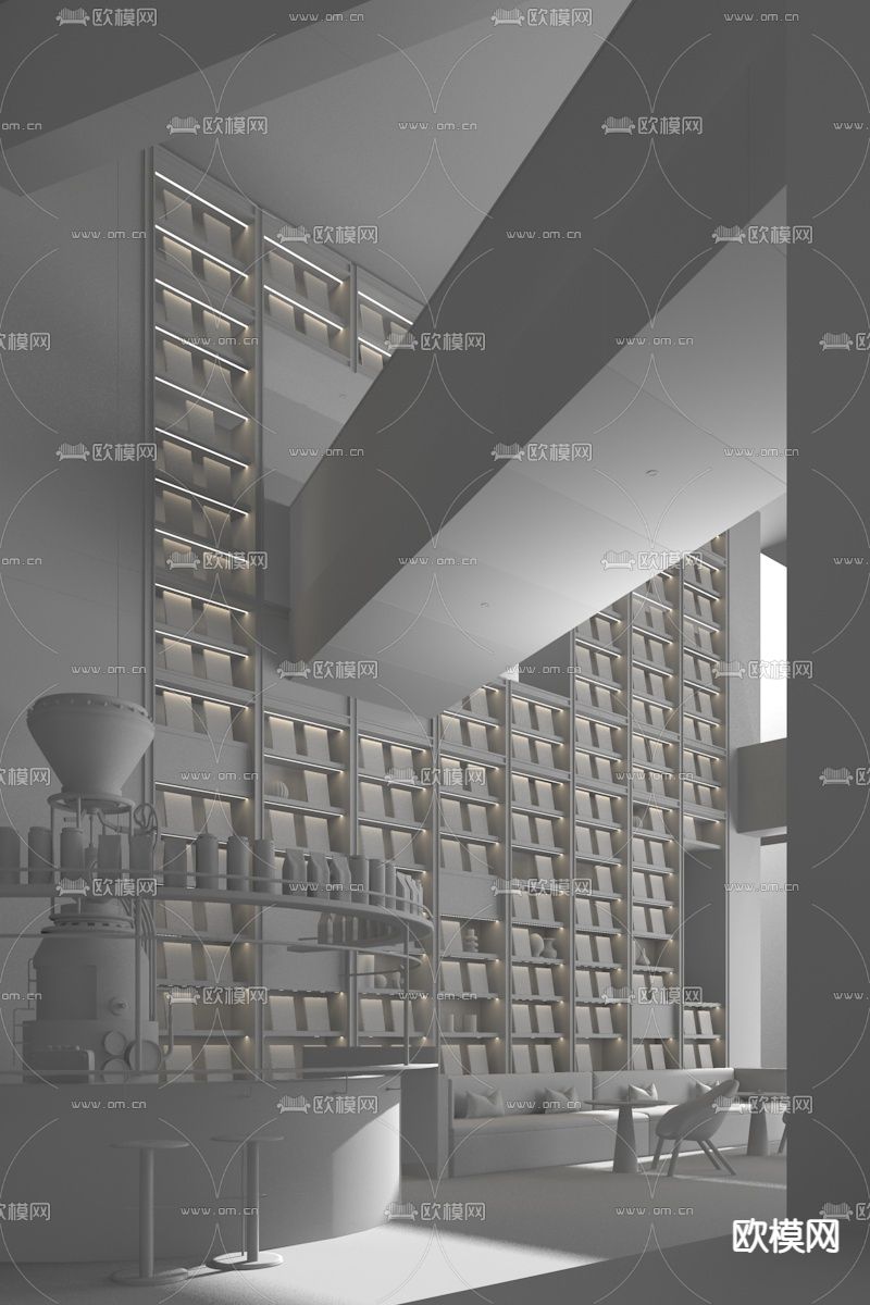 春山秋水 现代售楼处洽谈区3d模型