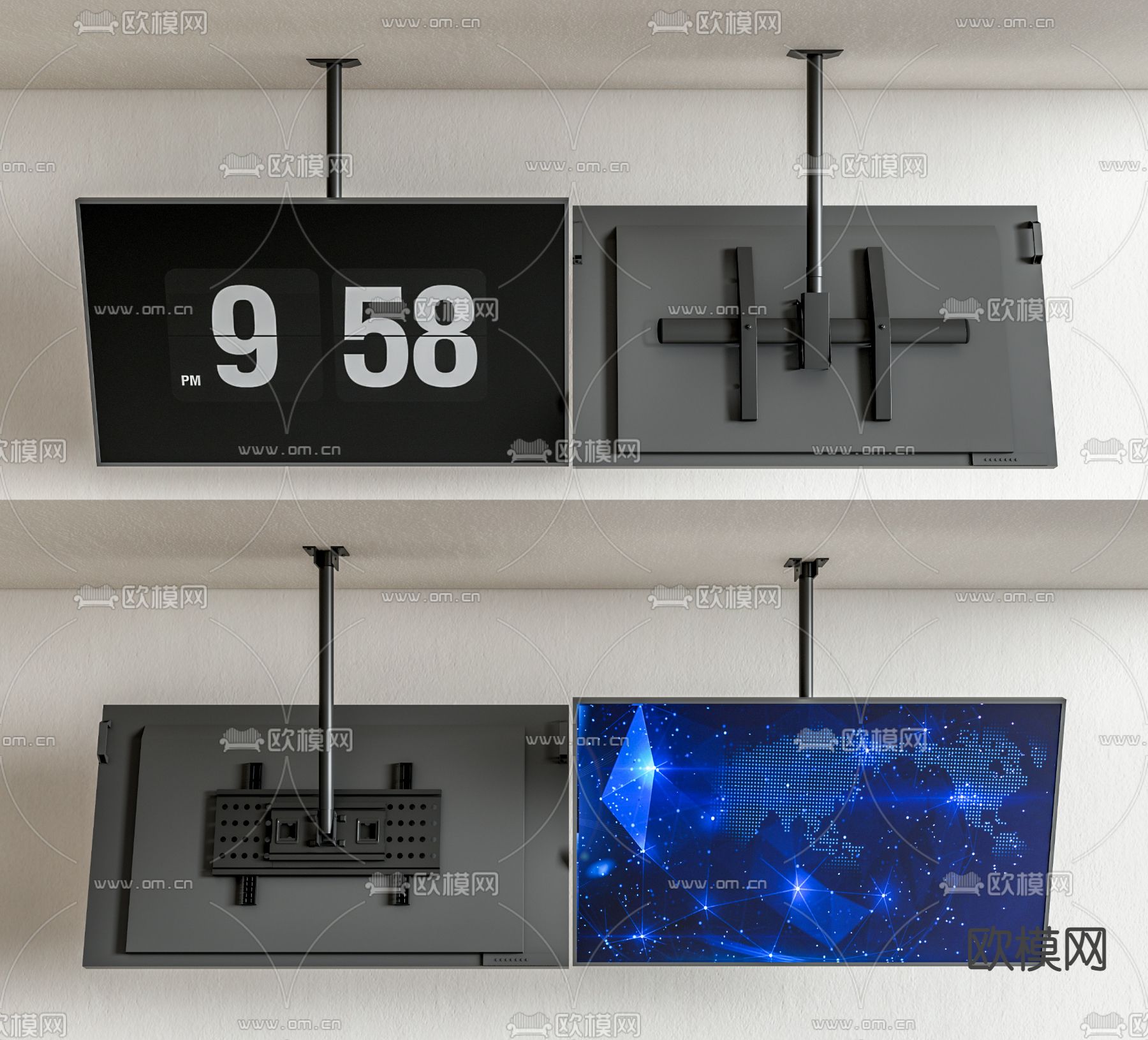 悬吊电视机su模型下载（渲染图1）