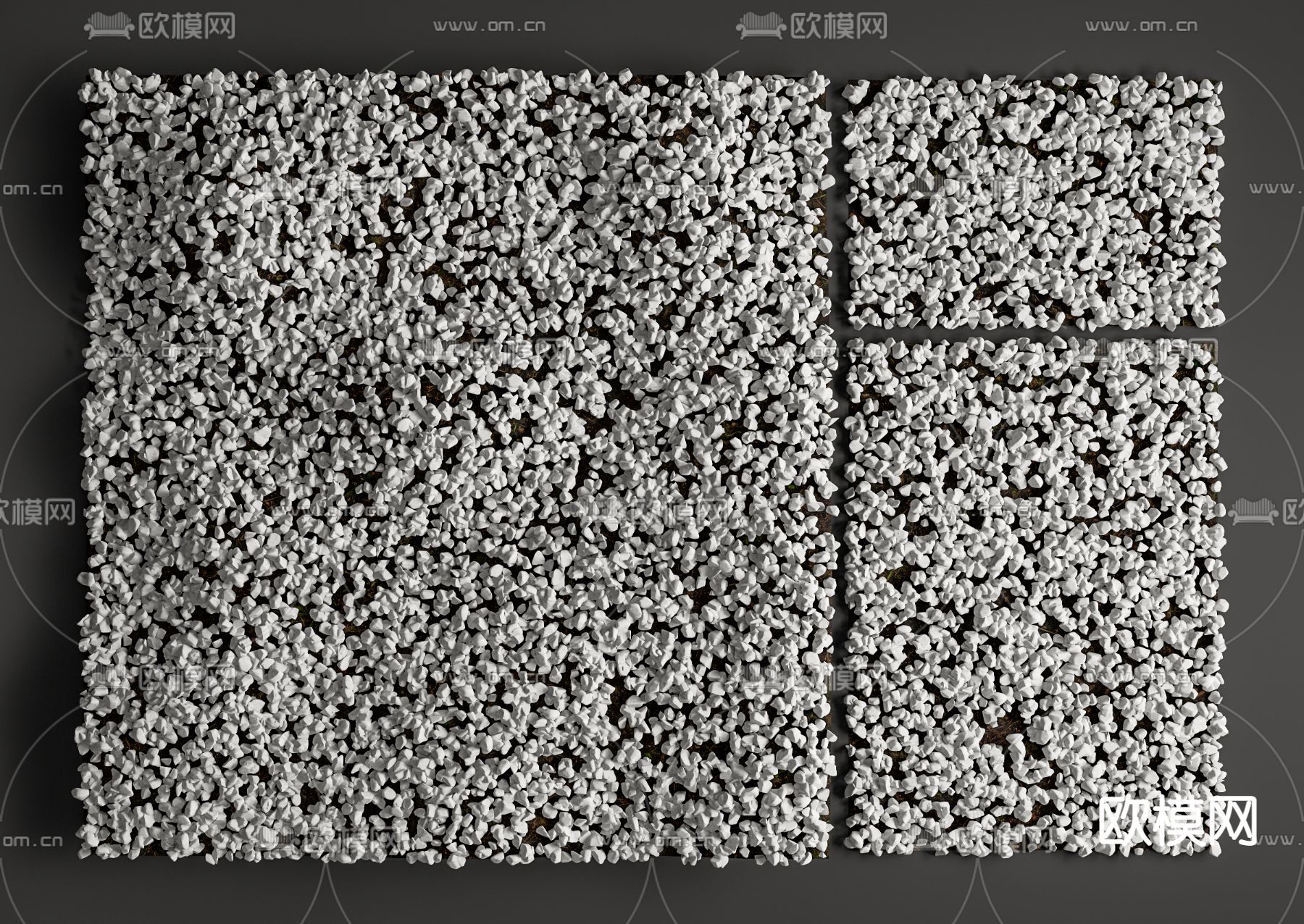 现代鹅卵石 碎石su模型