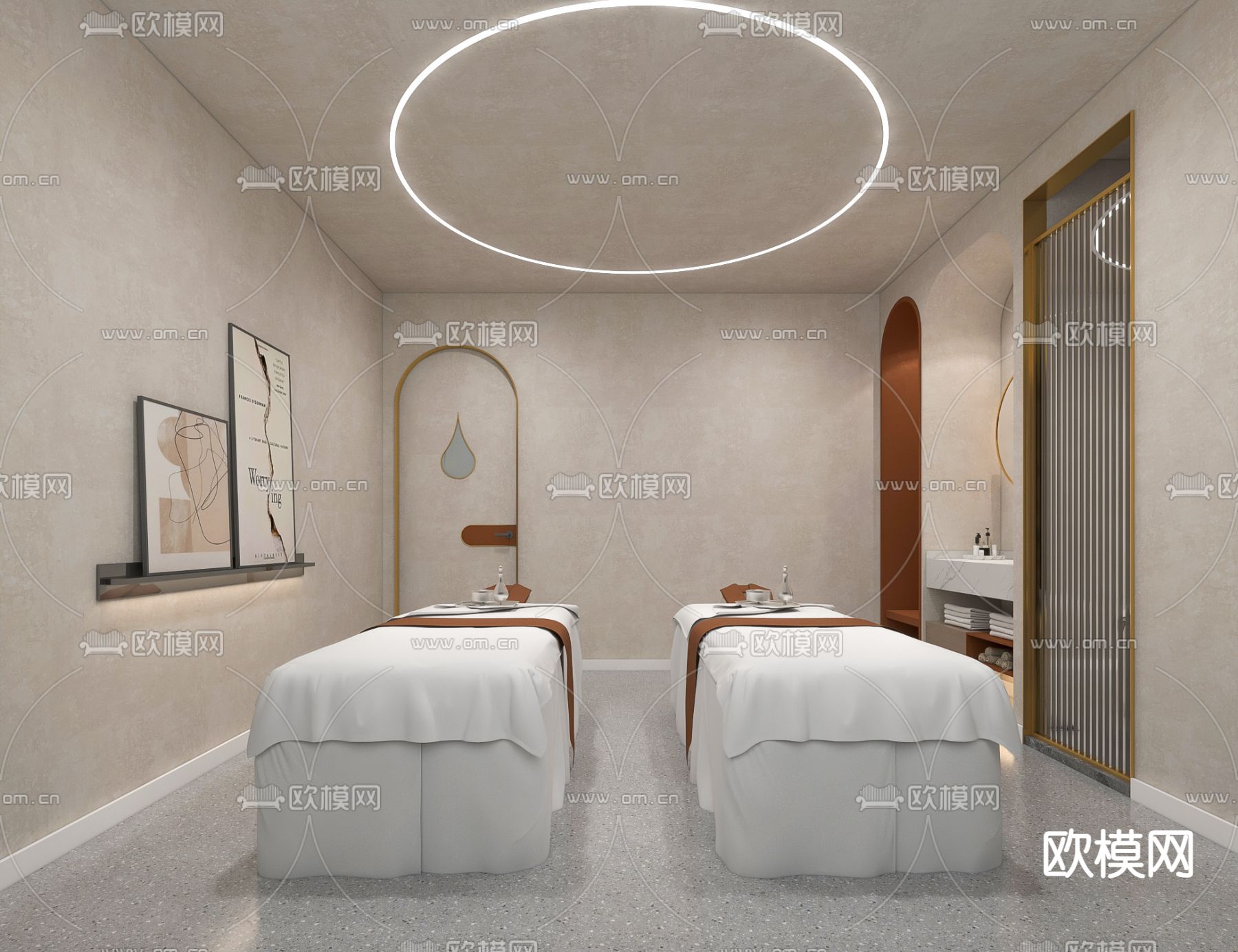 侘寂风SPA馆护理房su模型下载_ID12147405_sketchup模型下载-欧模网