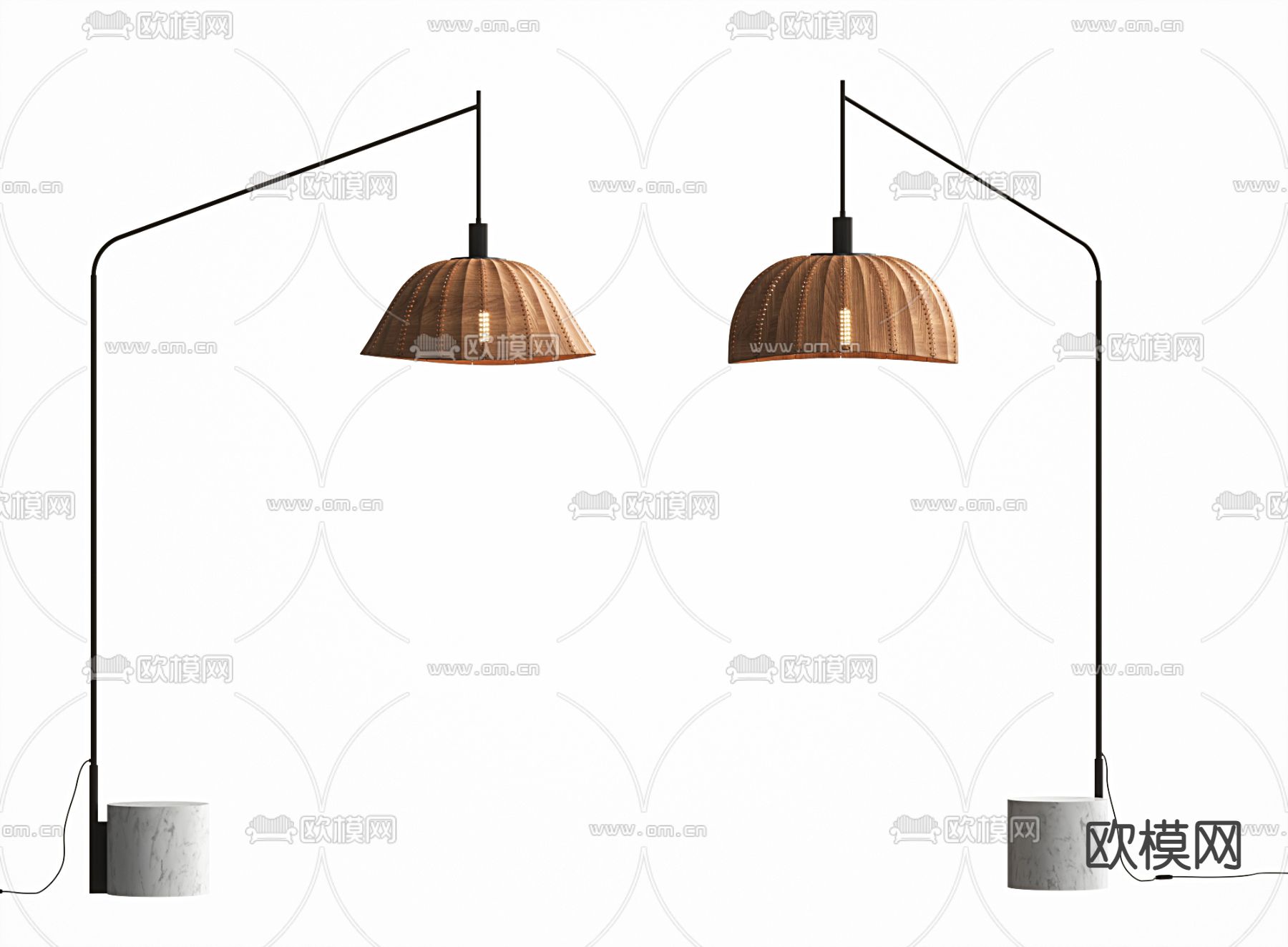 侘寂风落地灯 钓鱼灯su模型下载（渲染图1）