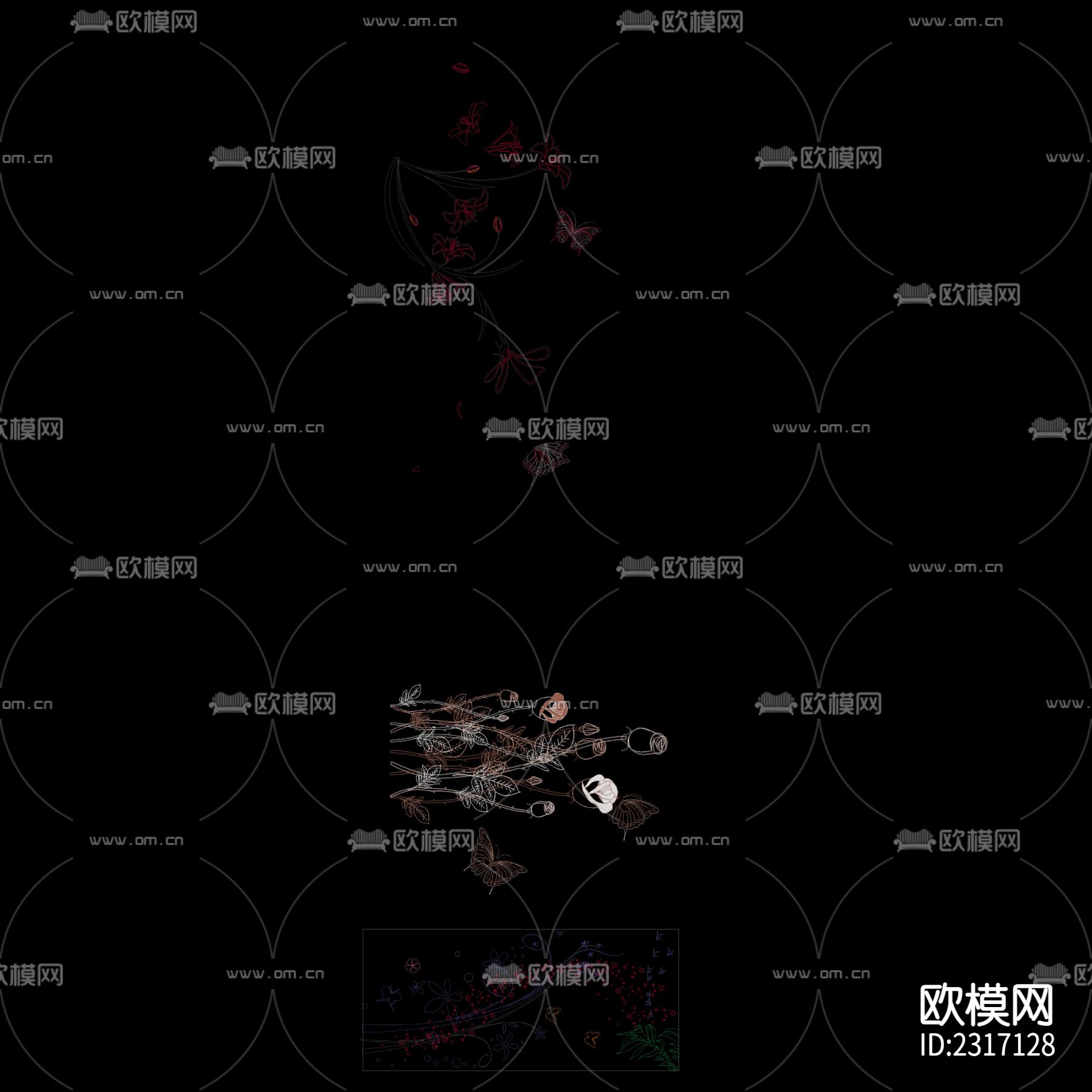 蝶恋花CAD图库下载（渲染图3）