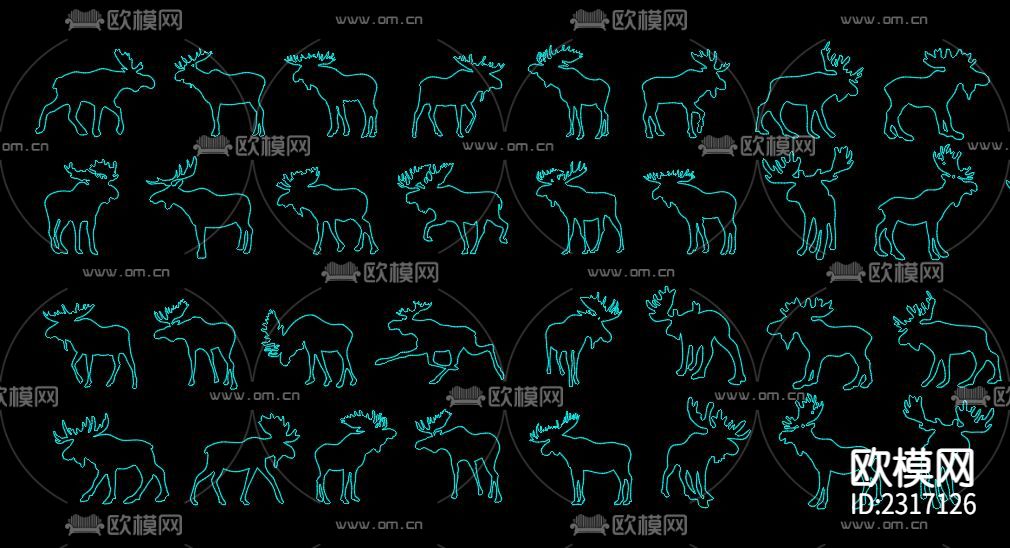 麋鹿CAD图库下载（渲染图4）