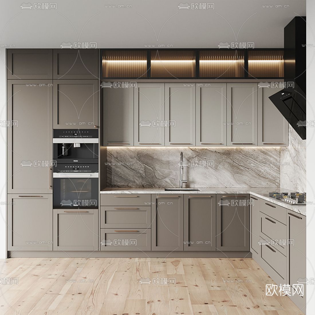 现代橱柜3d模型下载（渲染图2）