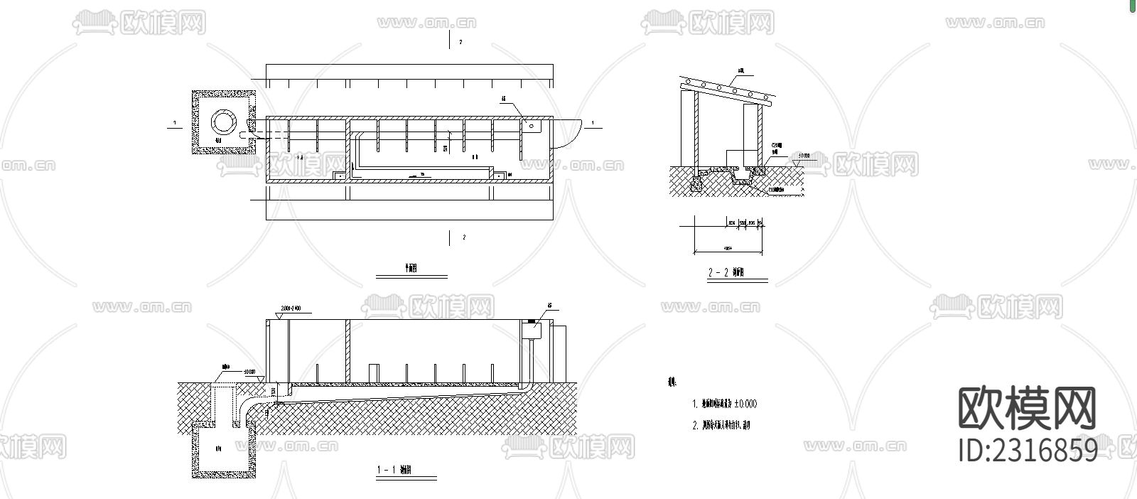 临时厕所CAD节点大样下载（渲染图1）