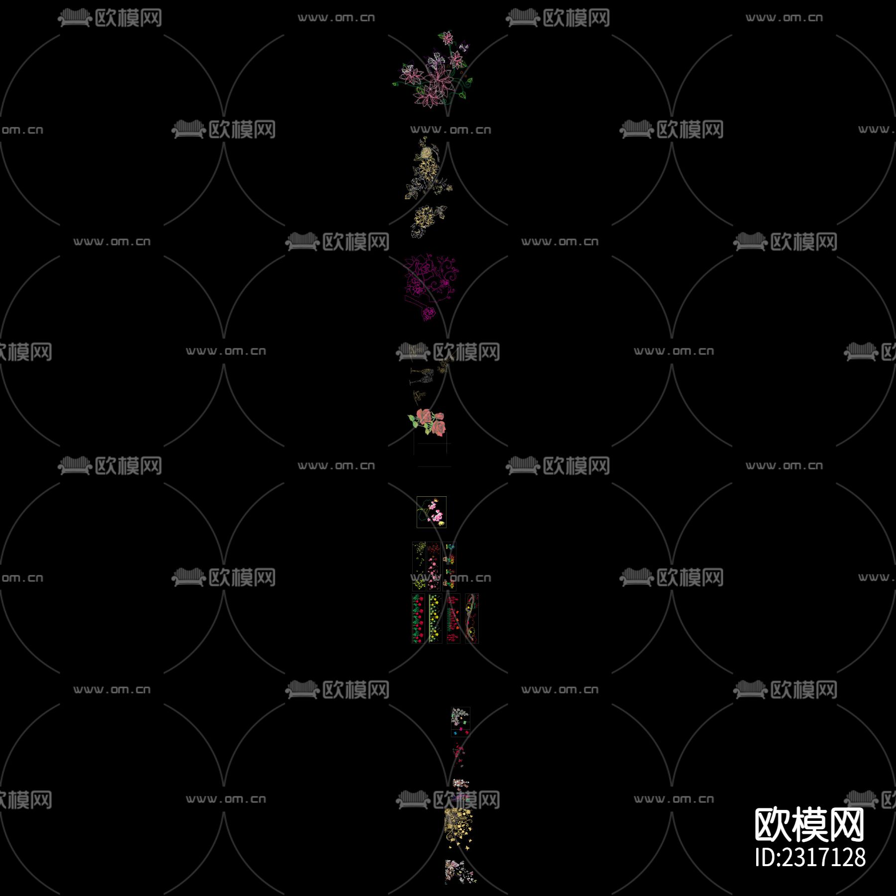 蝶恋花CAD图库下载（渲染图4）