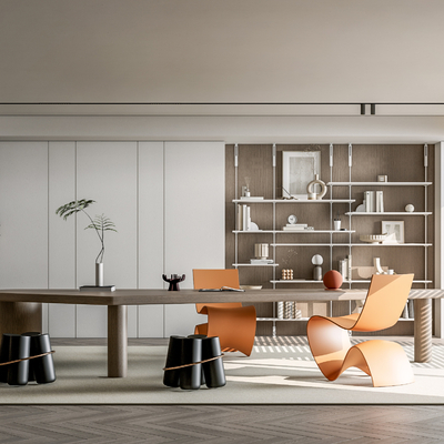 现代书房su模型