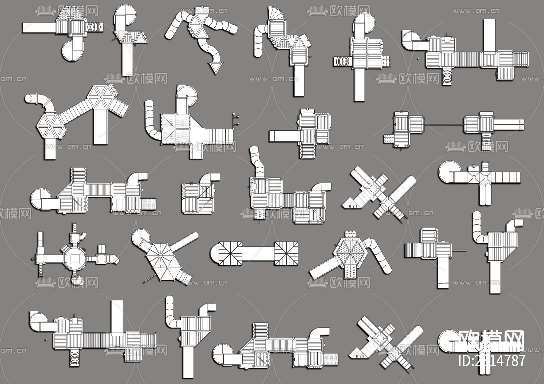 精选娱乐健身游乐场专题CAD图库下载（渲染图7）