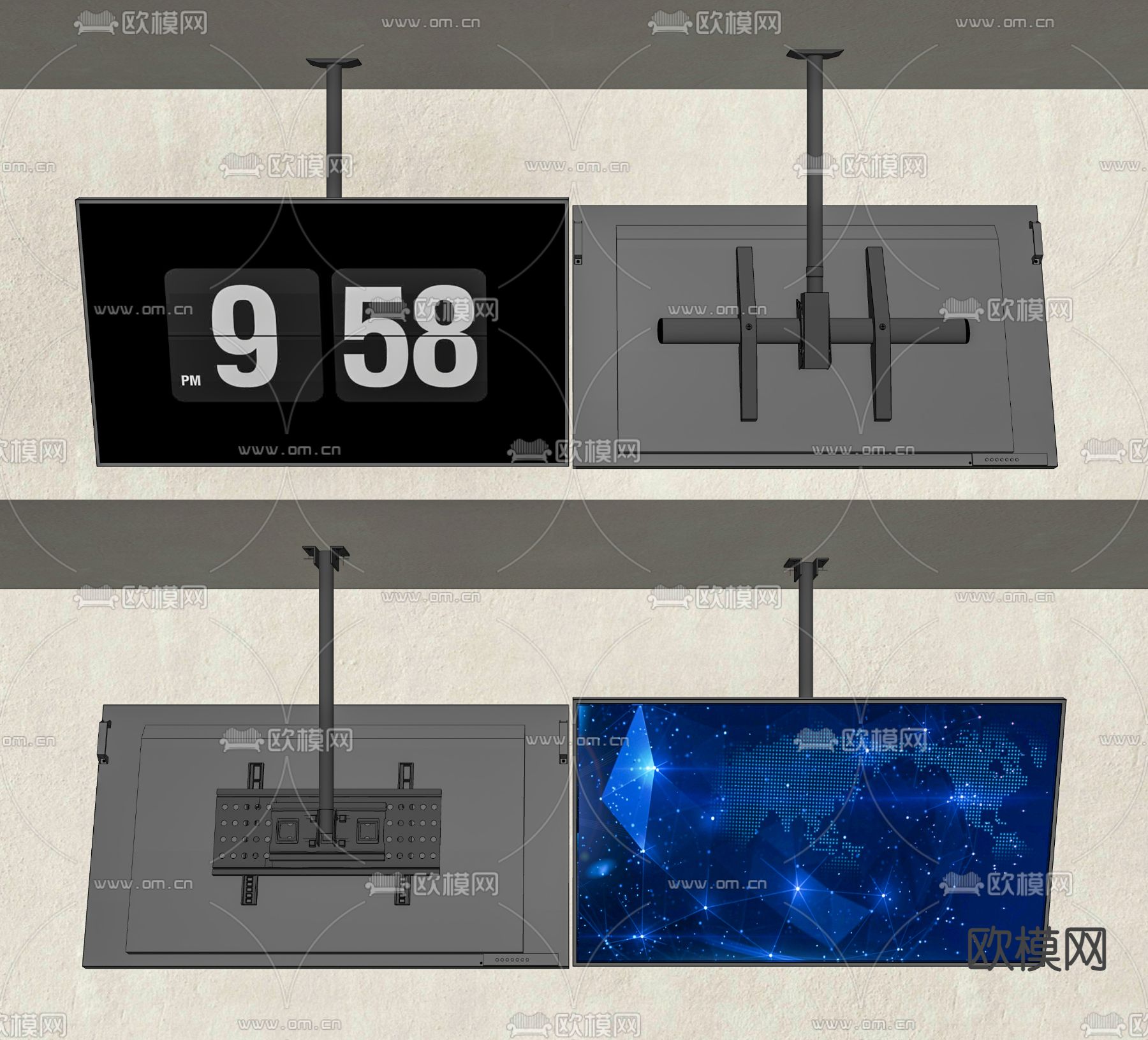 悬吊电视机su模型下载（渲染图2）