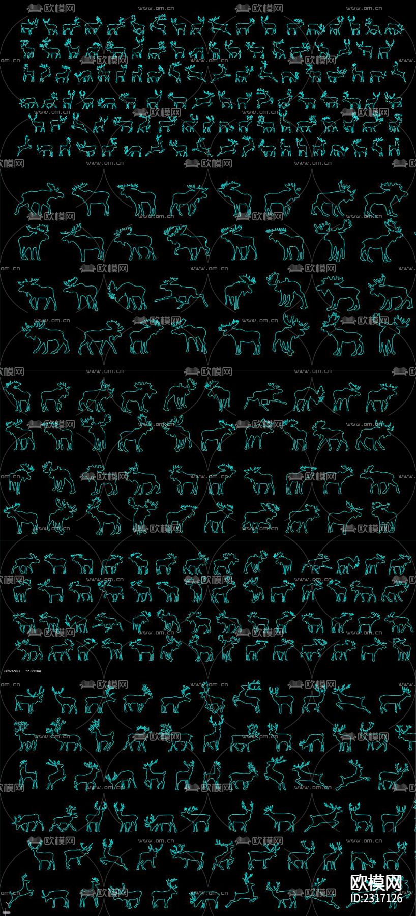 麋鹿CAD图库下载（渲染图5）