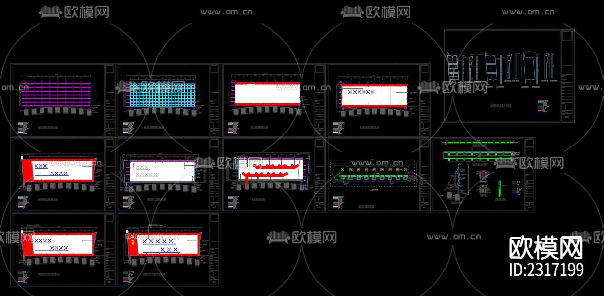 户外广告牌CAD图库下载（渲染图1）