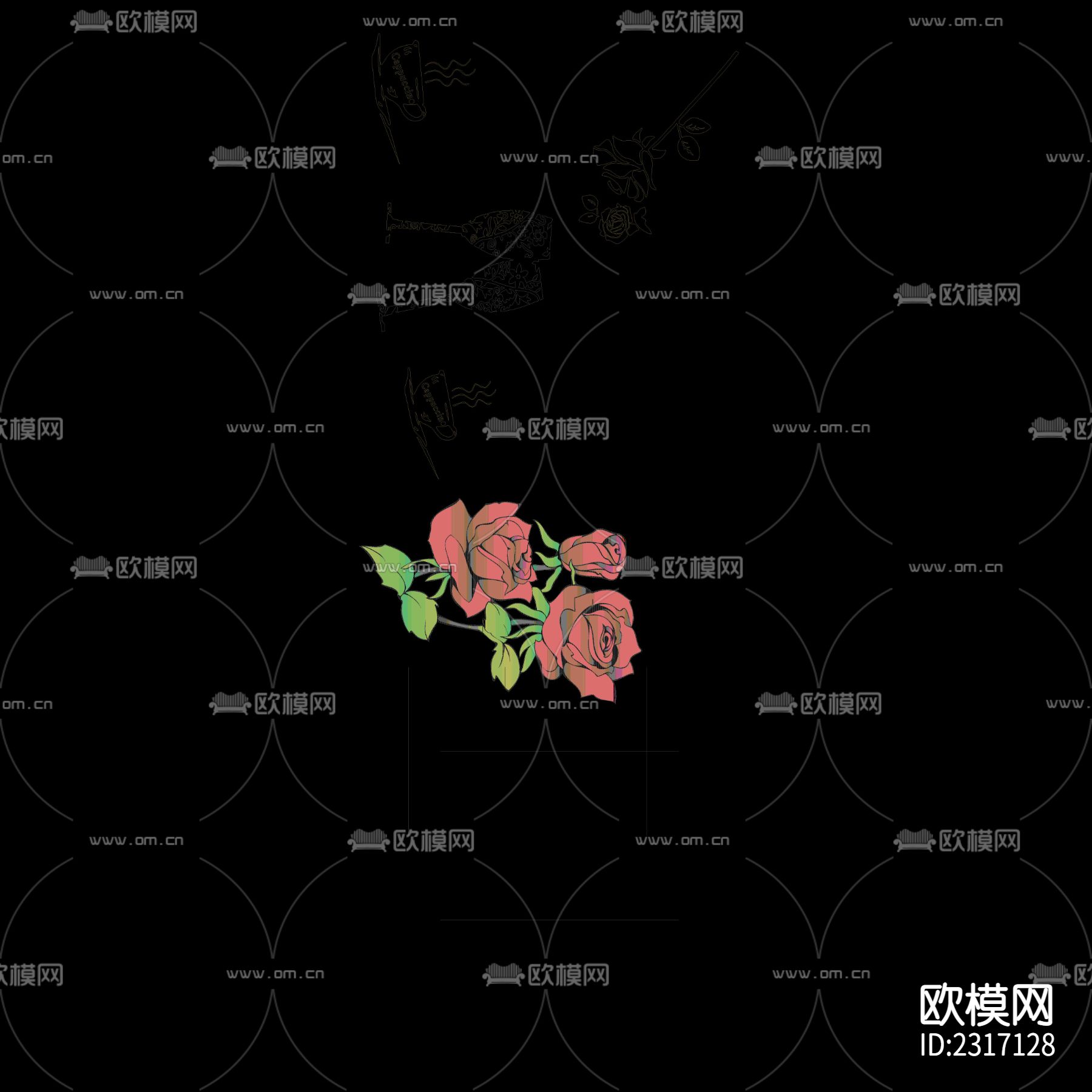 蝶恋花CAD图库下载（渲染图2）