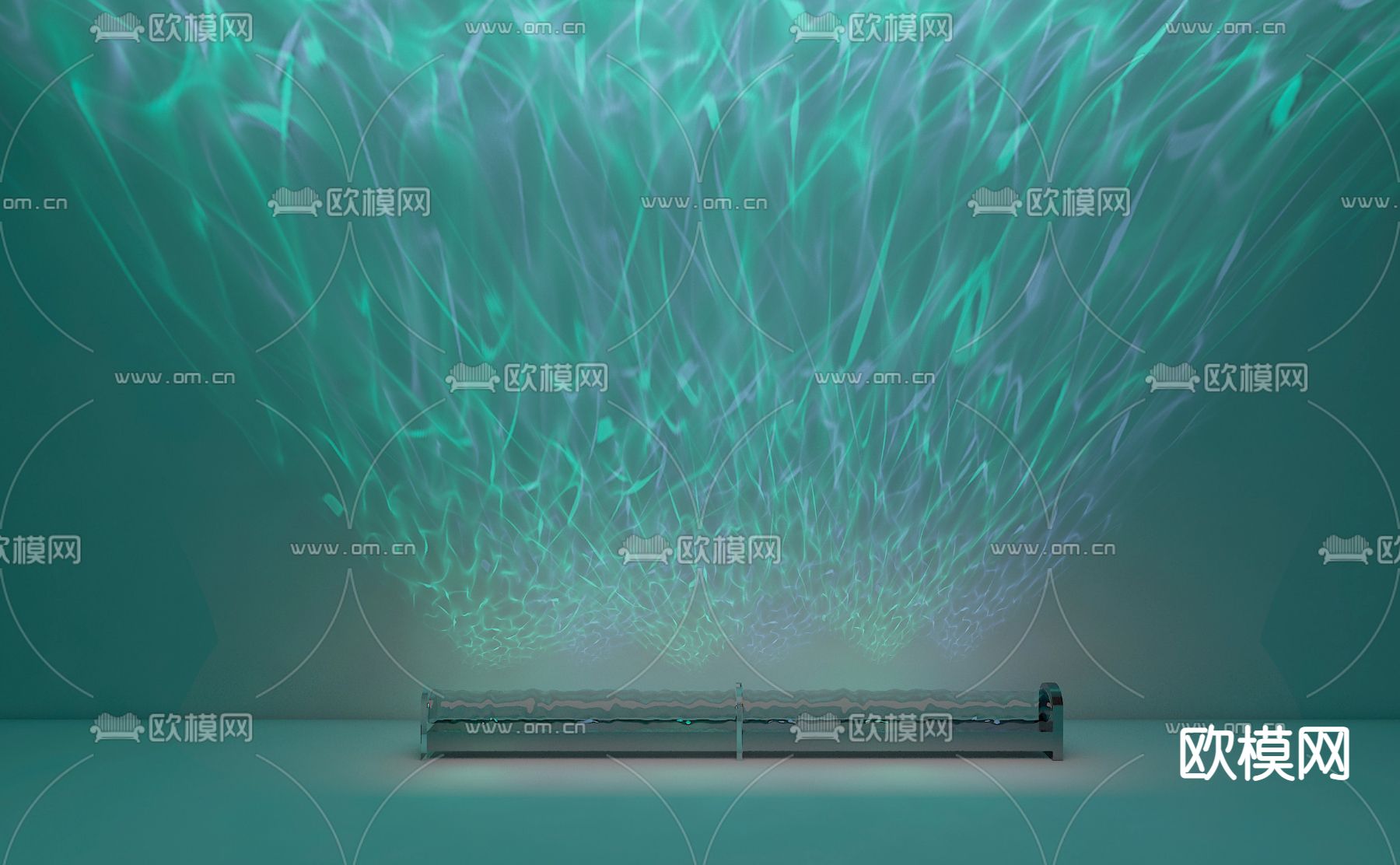 现代水波洗墙灯su模型下载（渲染图1）