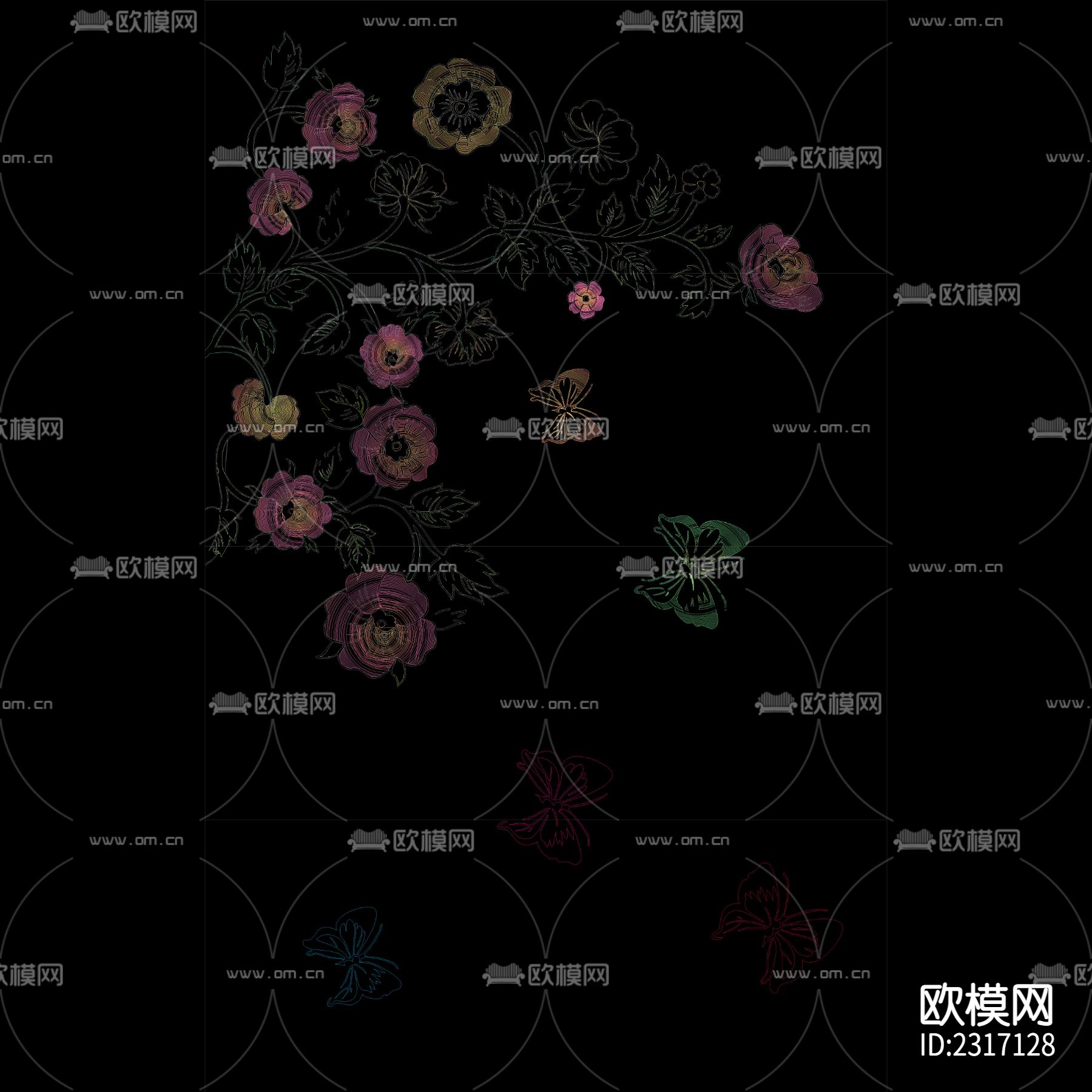 蝶恋花CAD图库下载（渲染图6）