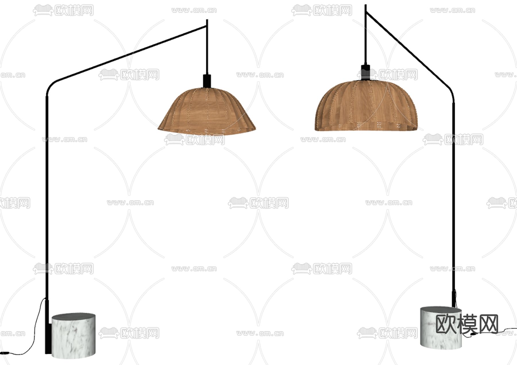 侘寂风落地灯 钓鱼灯su模型下载（渲染图2）