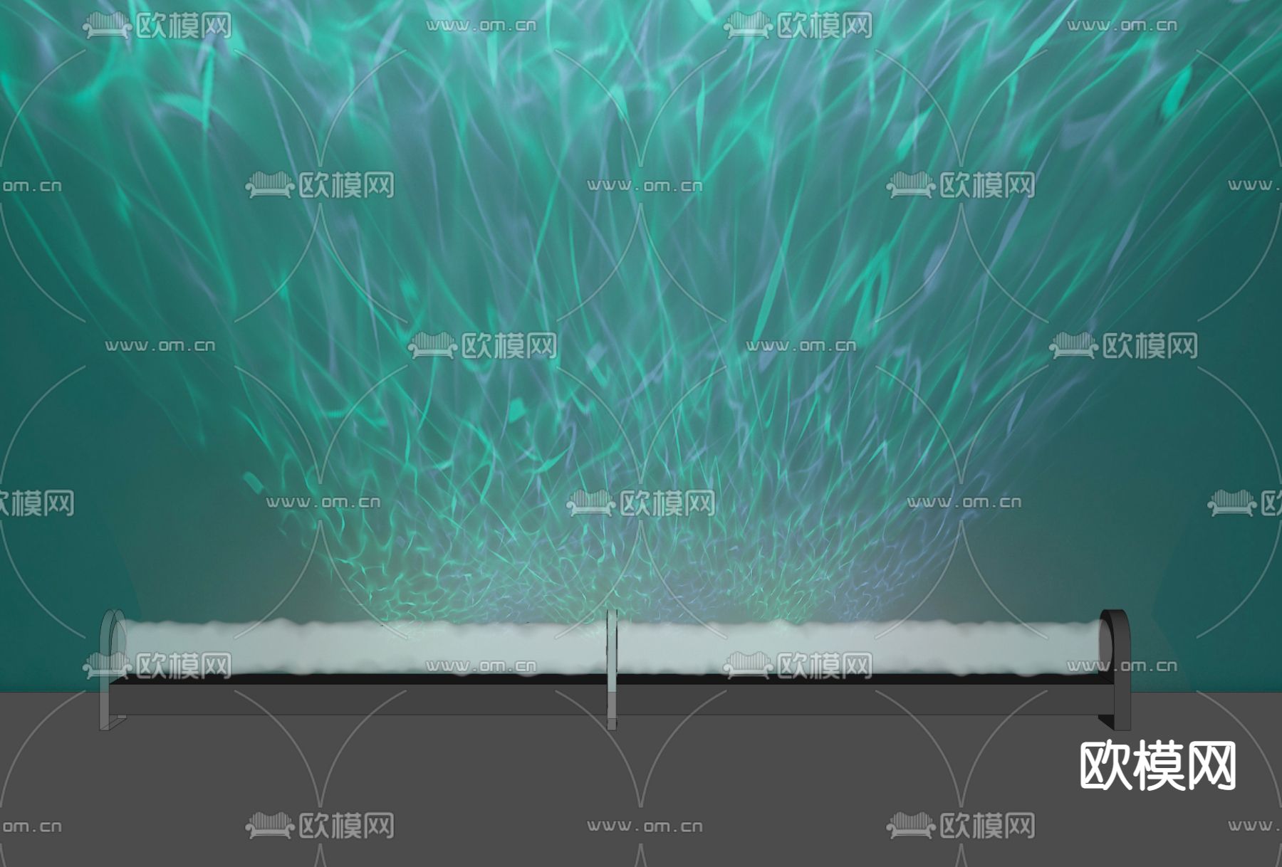 现代水波洗墙灯su模型下载（渲染图2）