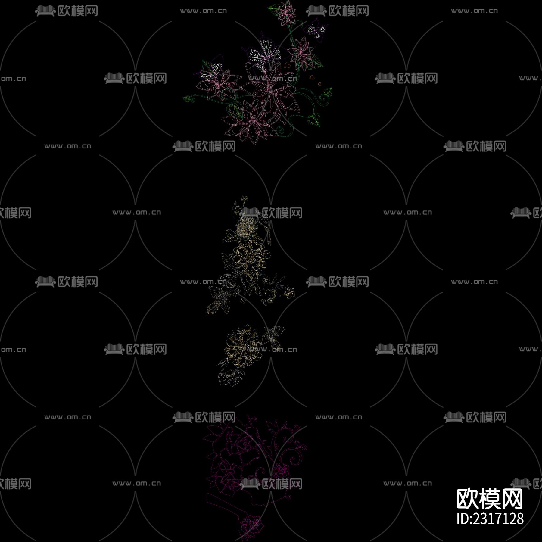 蝶恋花CAD图库下载（渲染图7）