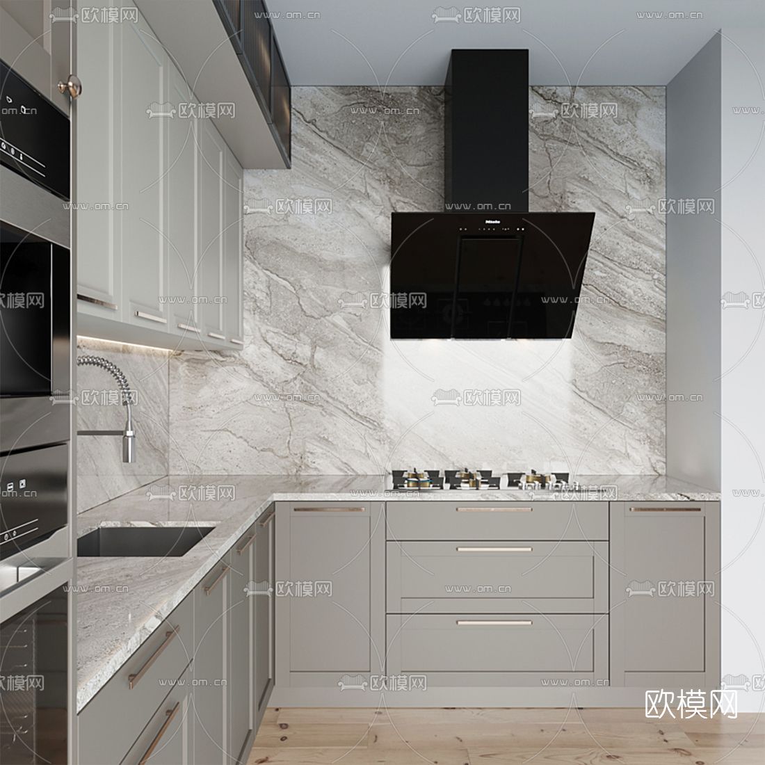 现代橱柜3d模型下载（渲染图3）
