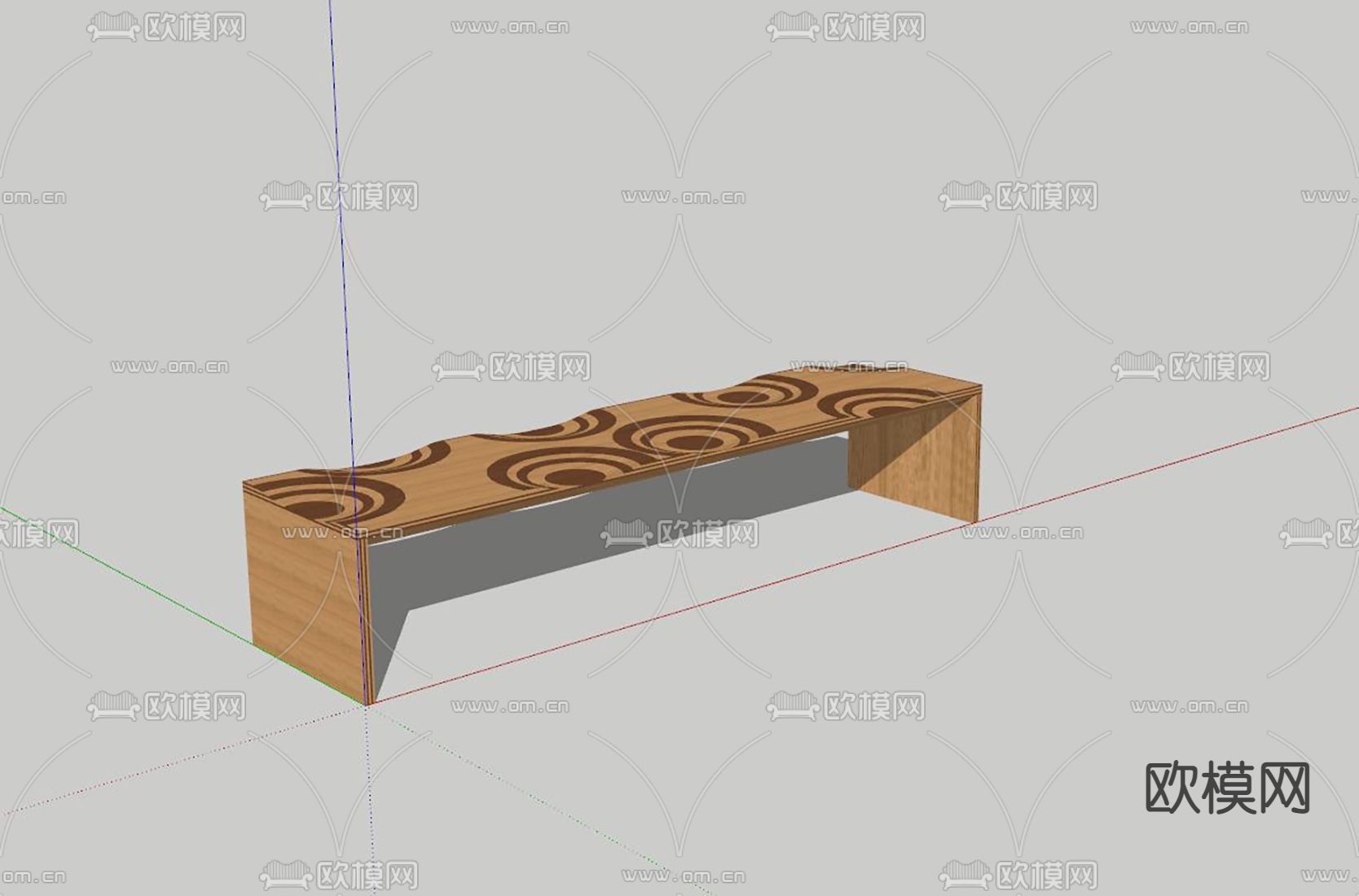 prodotti 实木户外长凳su模型下载（渲染图2）