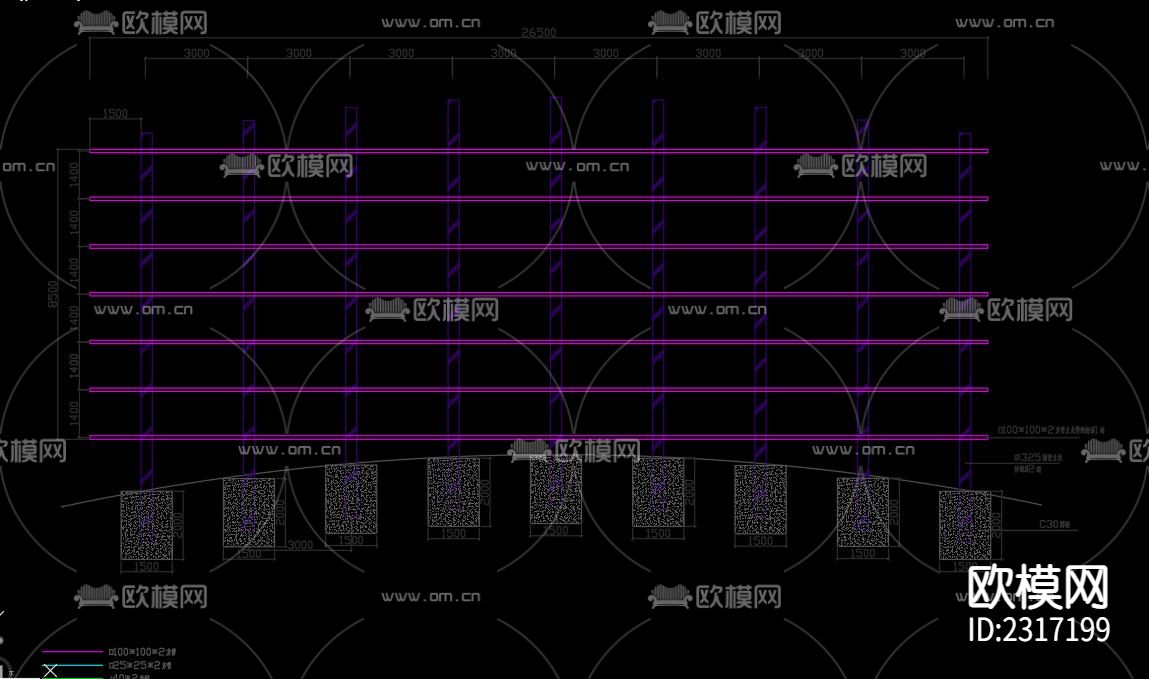 户外广告牌CAD图库下载（渲染图2）