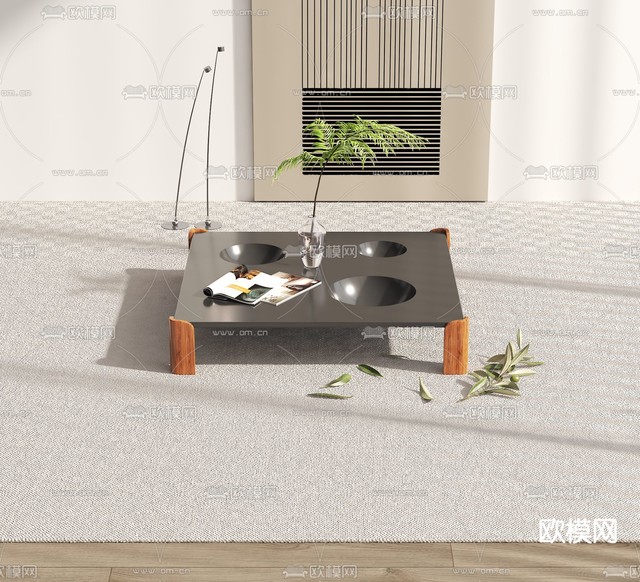 方块茶几3d模型下载