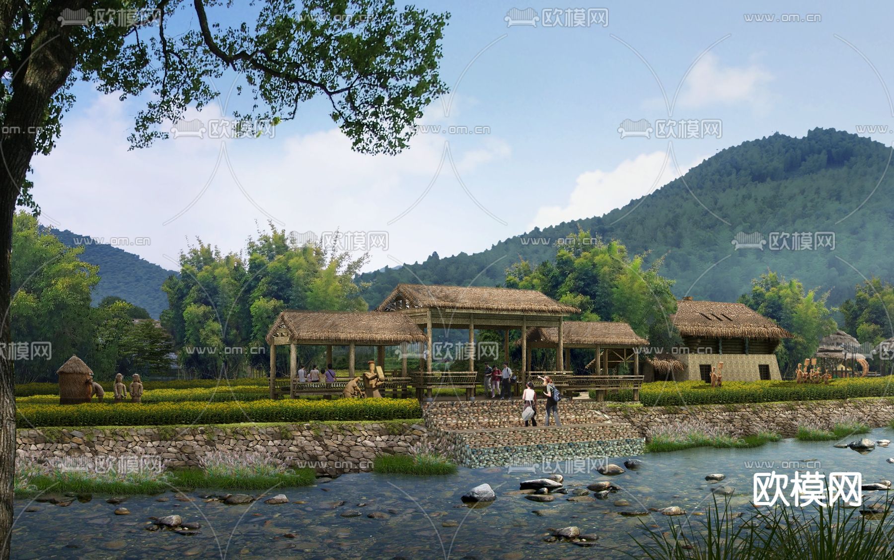 现代农村凉亭外观psd下载