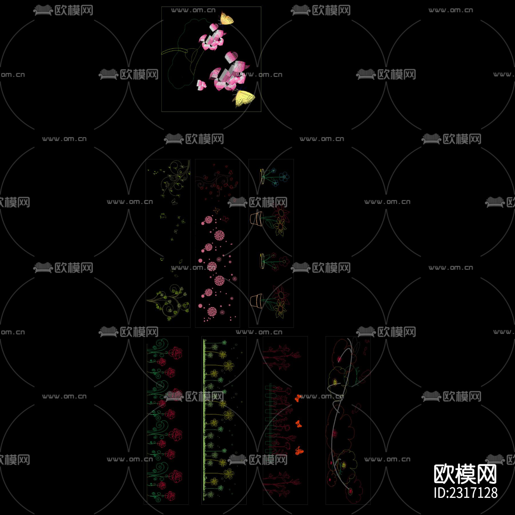 蝶恋花CAD图库下载（渲染图5）