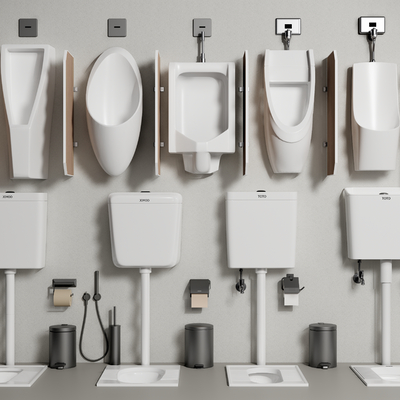  现代蹲便器 小便斗su模型 