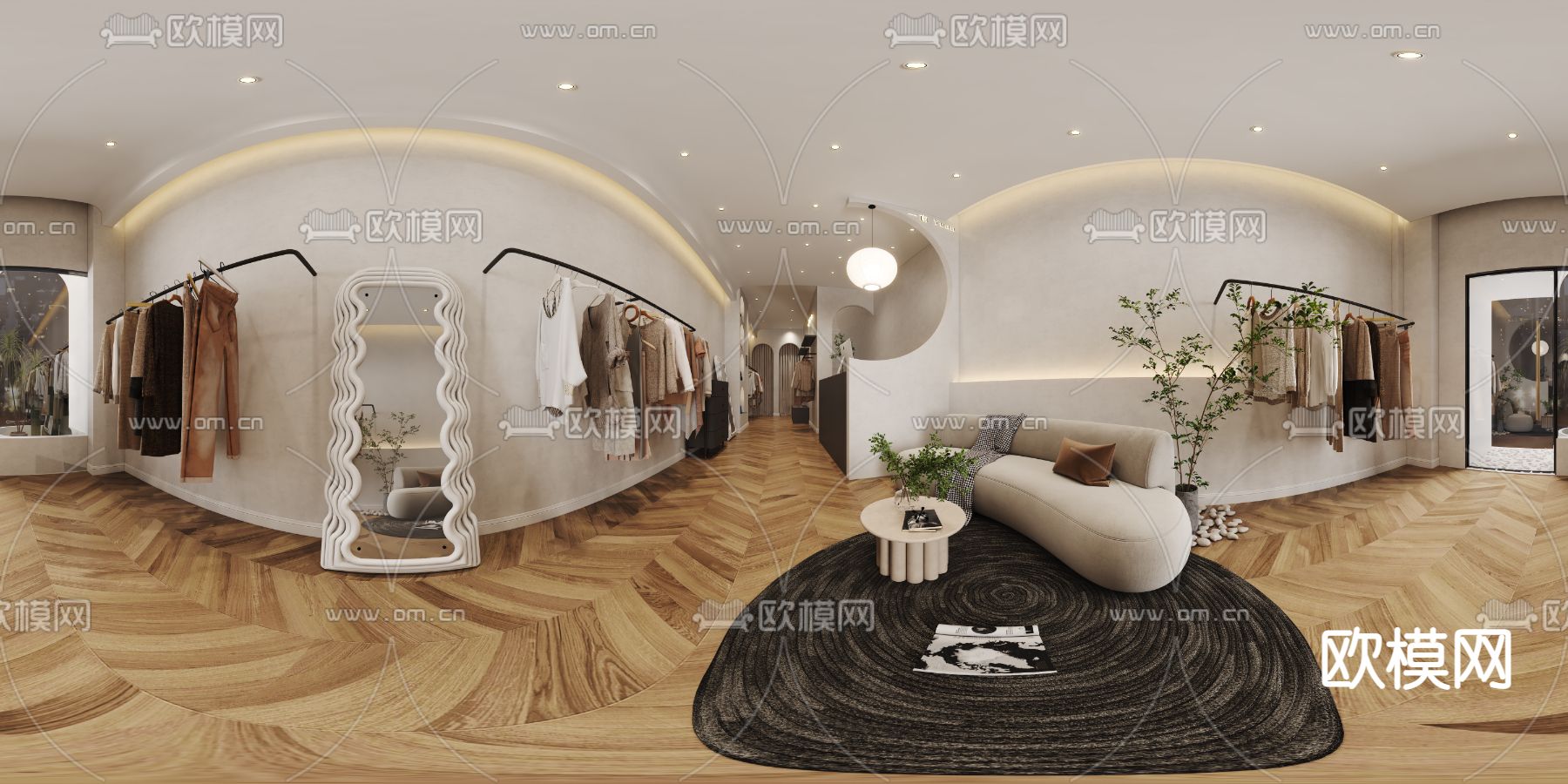 工业风女装店全景3d模型