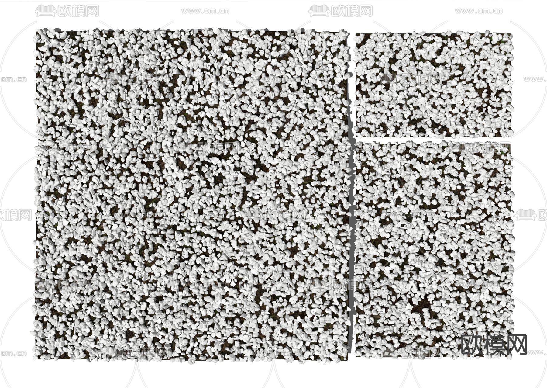 现代鹅卵石 碎石su模型