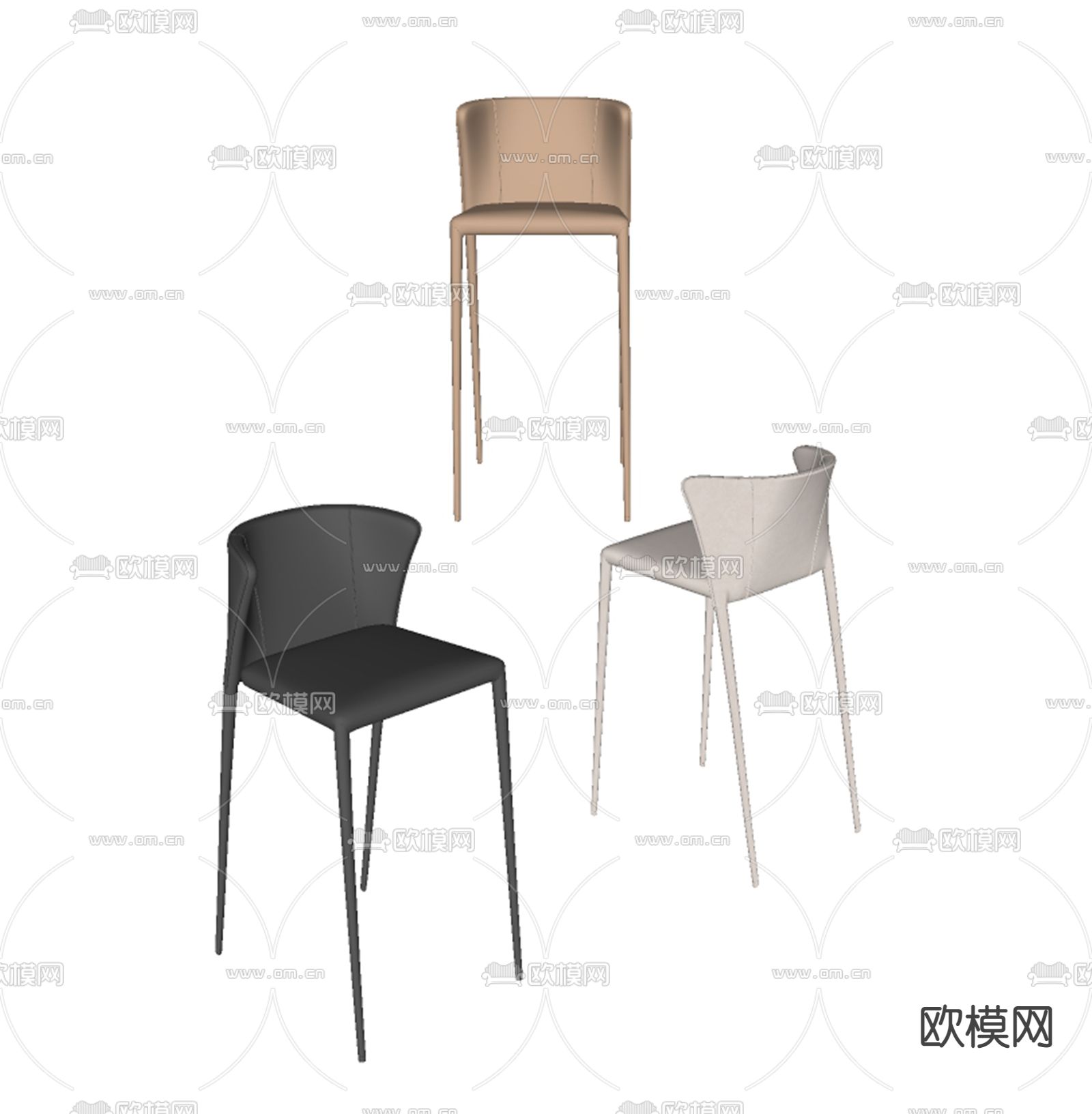 Minotti 吧椅su模型