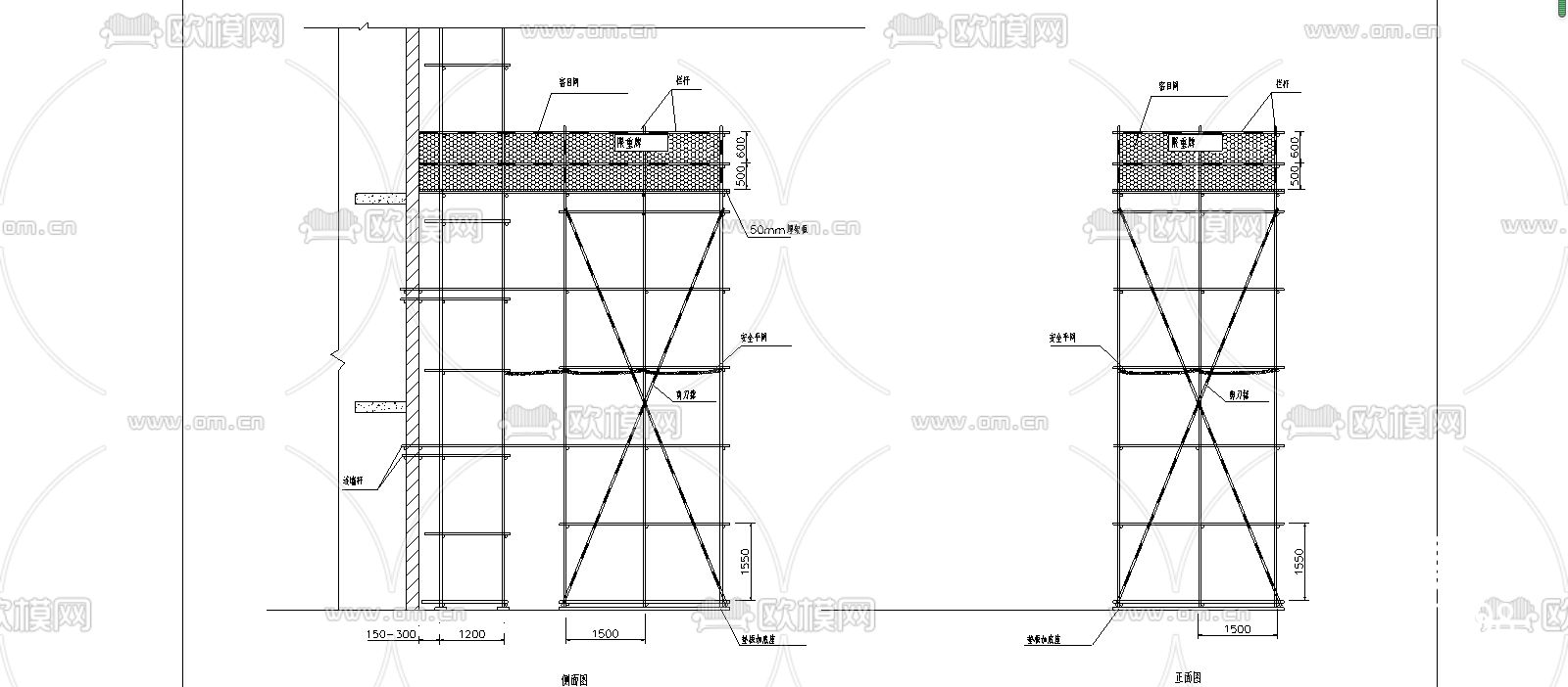 落地式钢管接料CAD节点大样下载