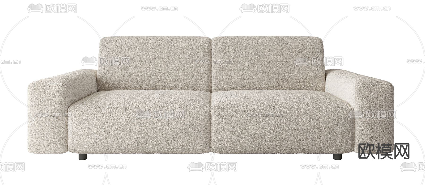 现代布艺双人沙发3d模型下载（渲染图2）